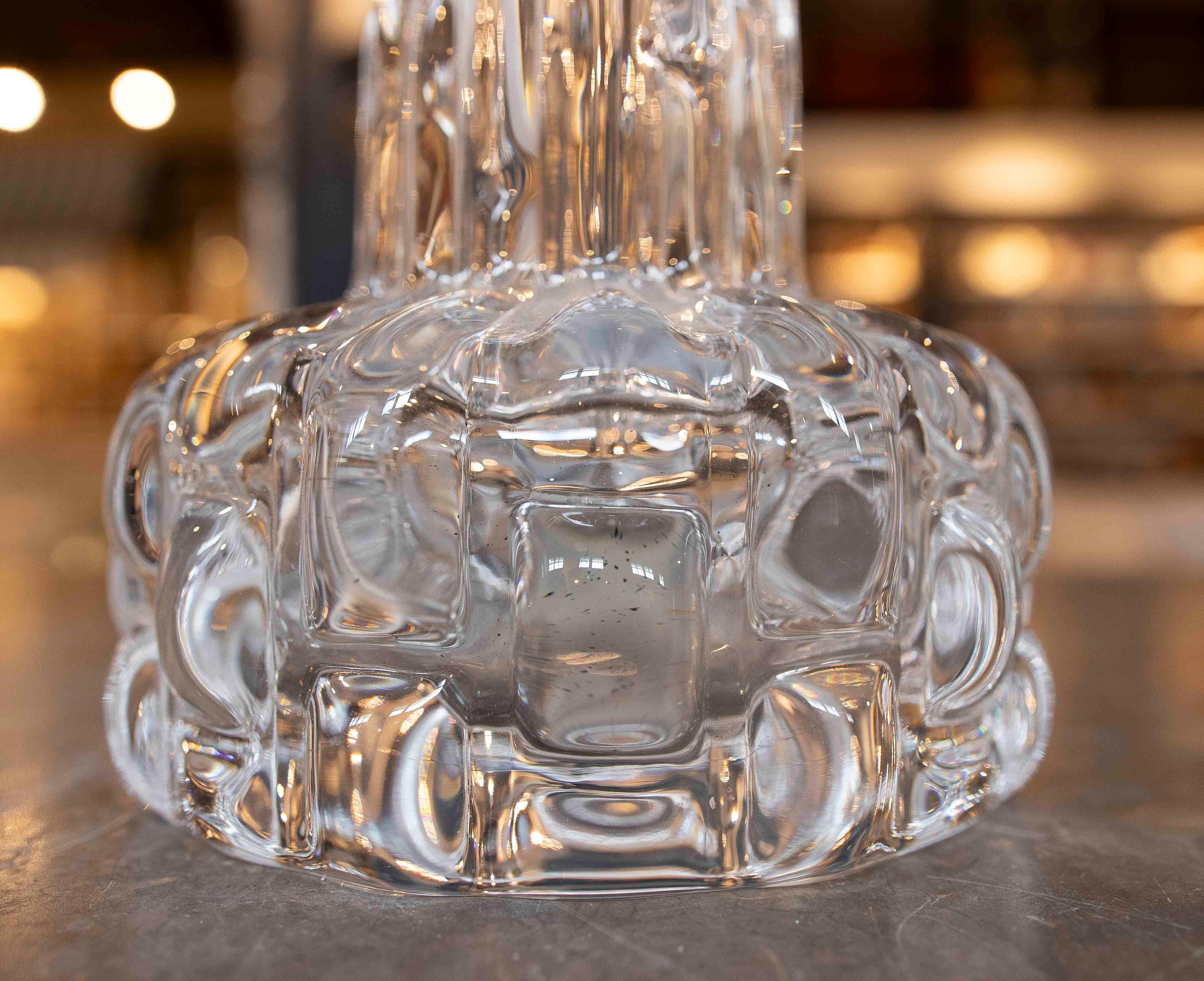 20ième siècle Paire de lampes de bureau en verre taillé des années 1970 par Carl Fagerlund pour Orrefors en vente