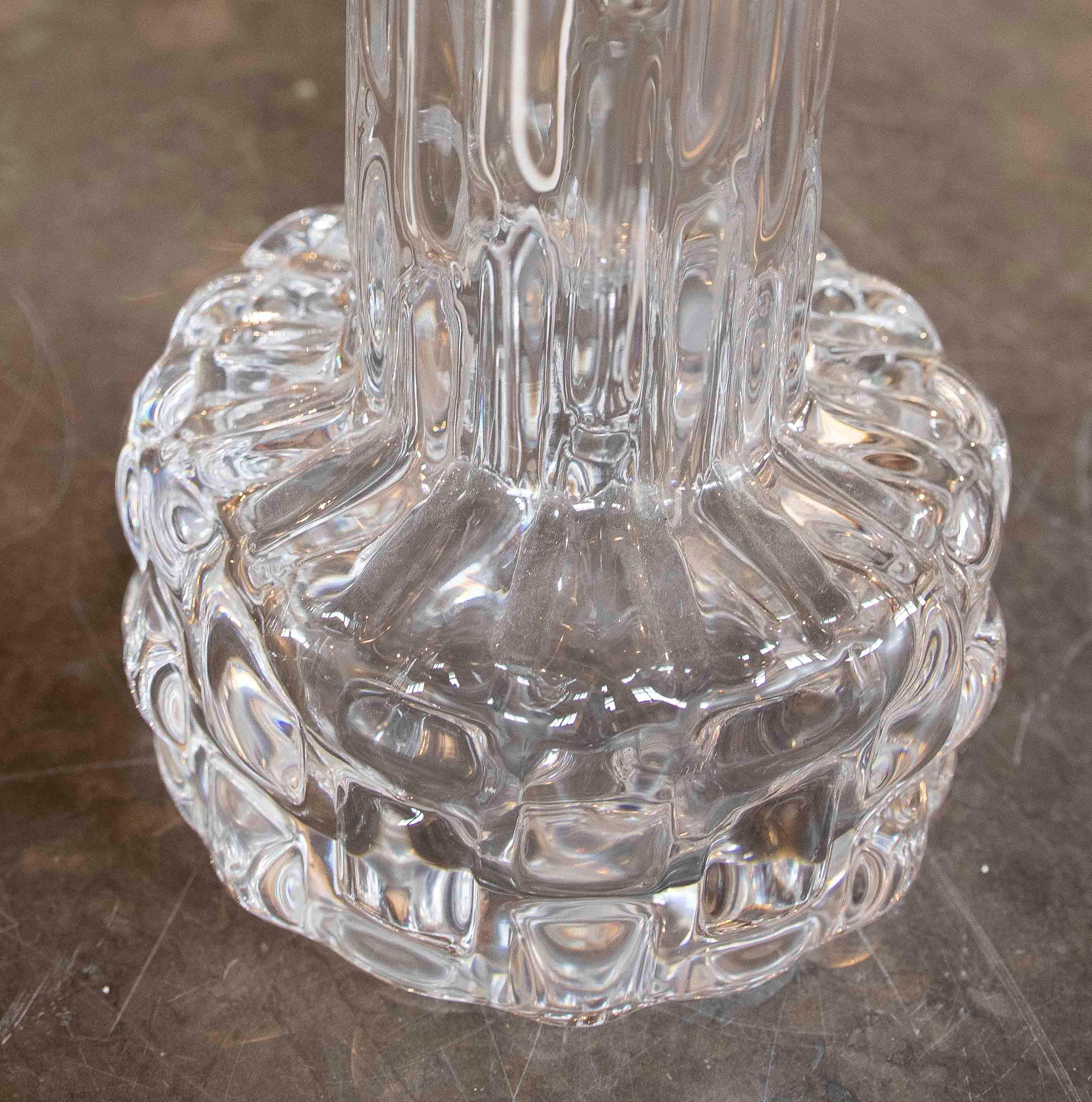 Verre Paire de lampes de bureau en verre taillé des années 1970 par Carl Fagerlund pour Orrefors en vente
