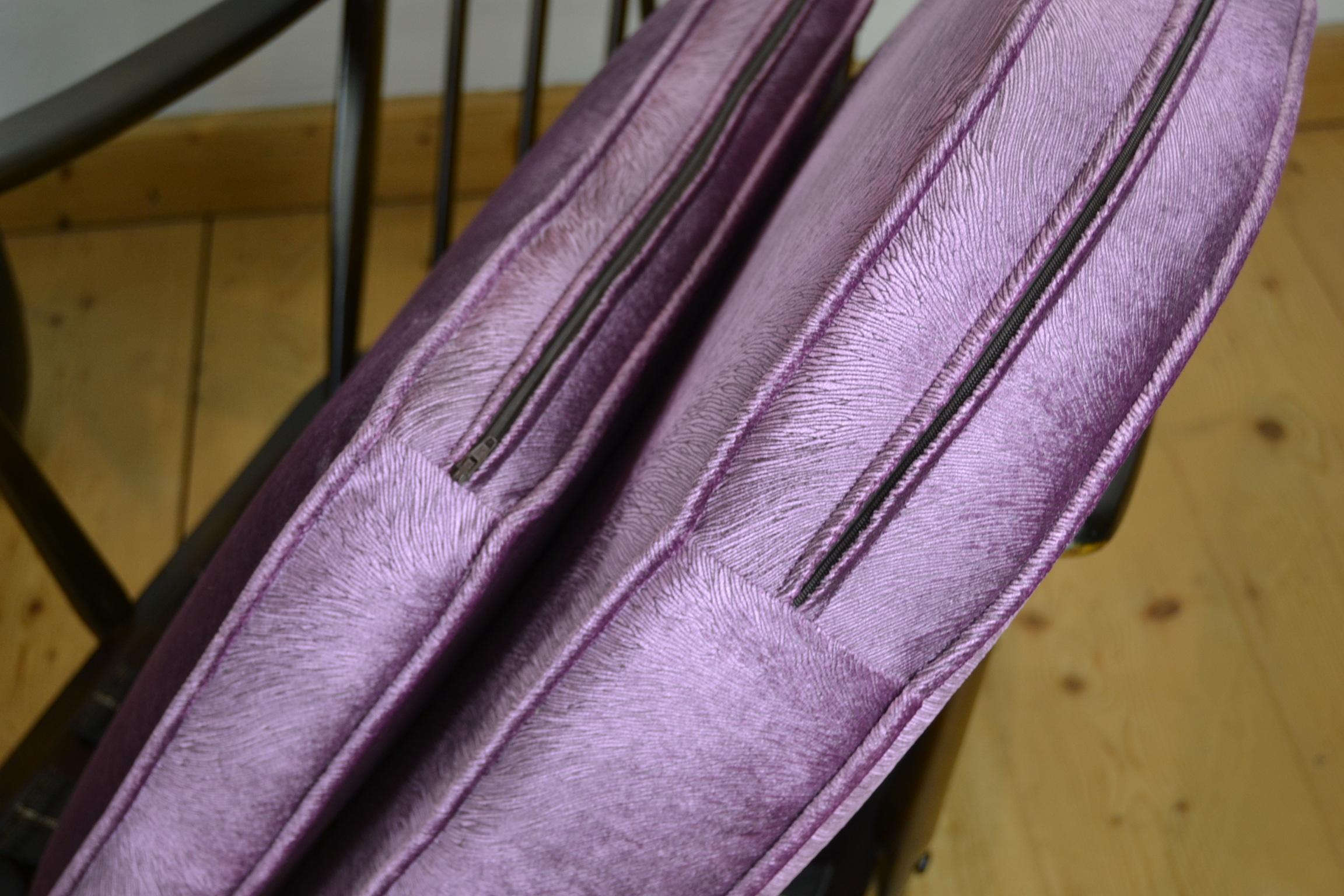 1970s Pair of Ercol Windsor Armchairs, New Cushions Purple Pink Pistoia Velvet For Sale 8