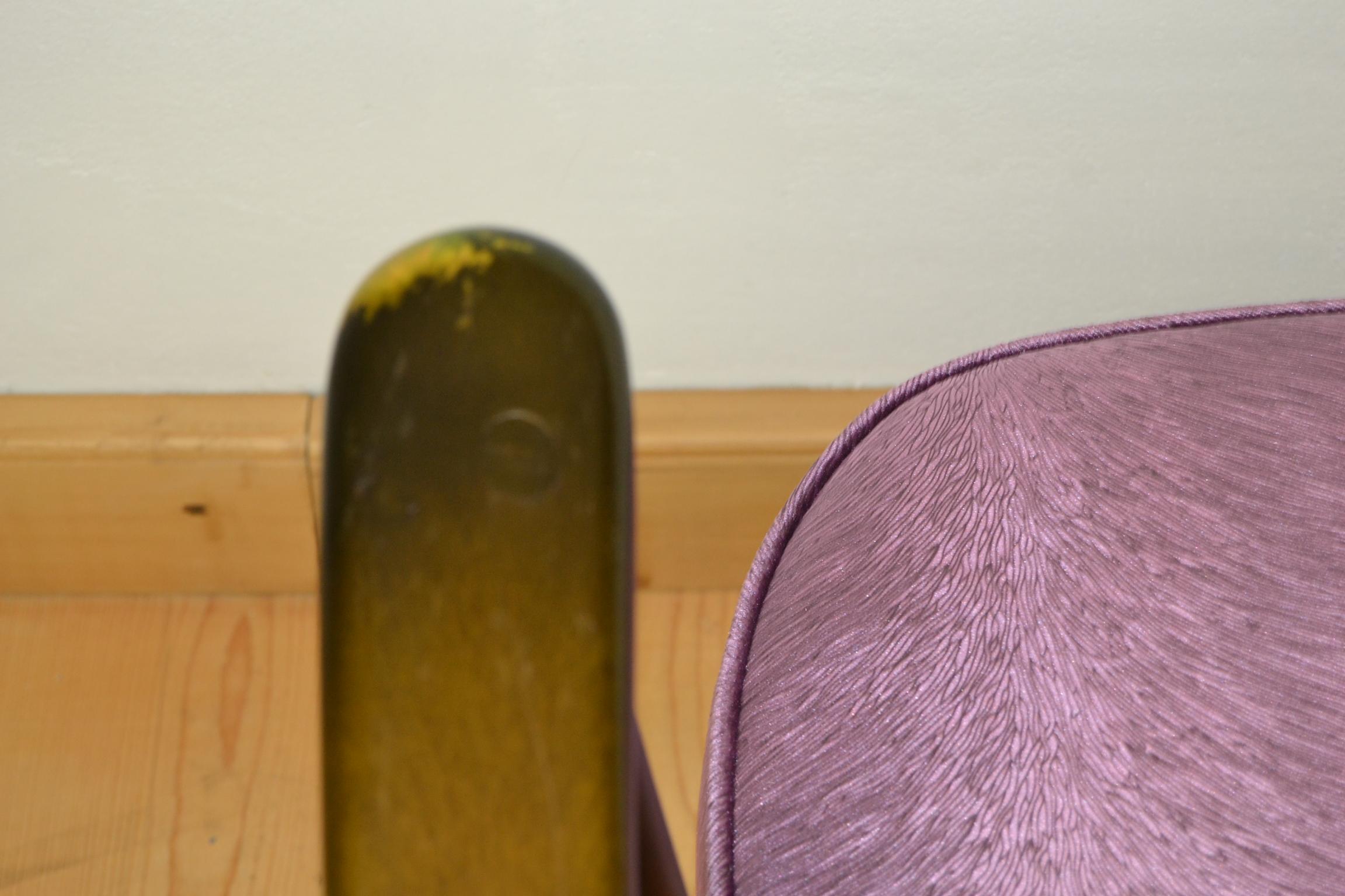 1970s Pair of Ercol Windsor Armchairs, New Cushions Purple Pink Pistoia Velvet For Sale 2