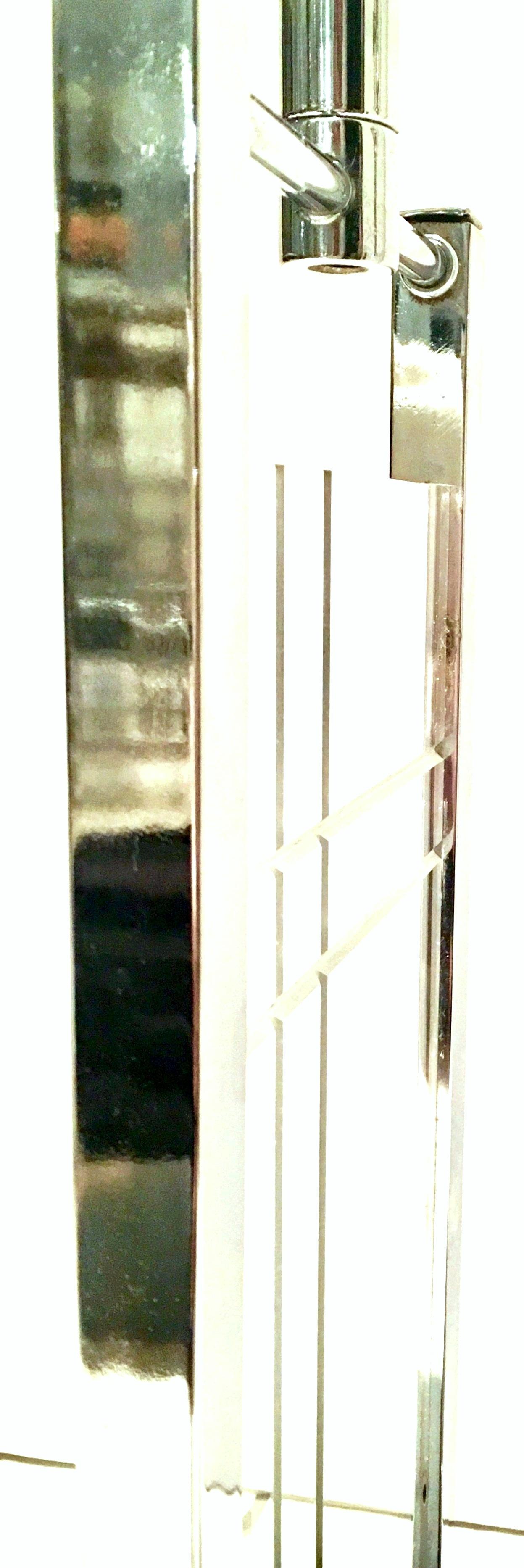 1970'S Pair of Etched Lucite & Chrome Table Lamps By, George Kovacs 3