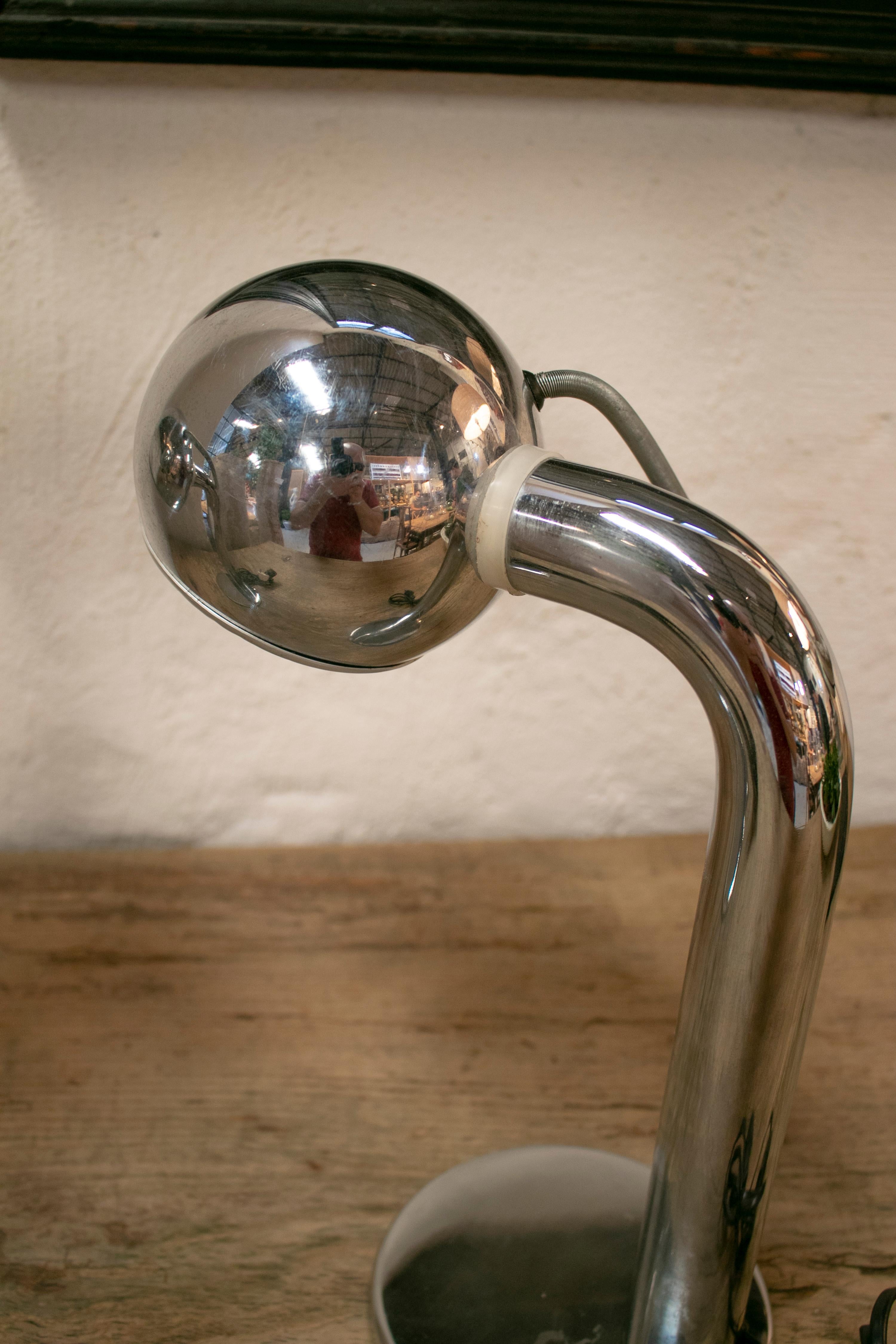 1970s Pair of Fase Stainless Steel Table Lamps 3