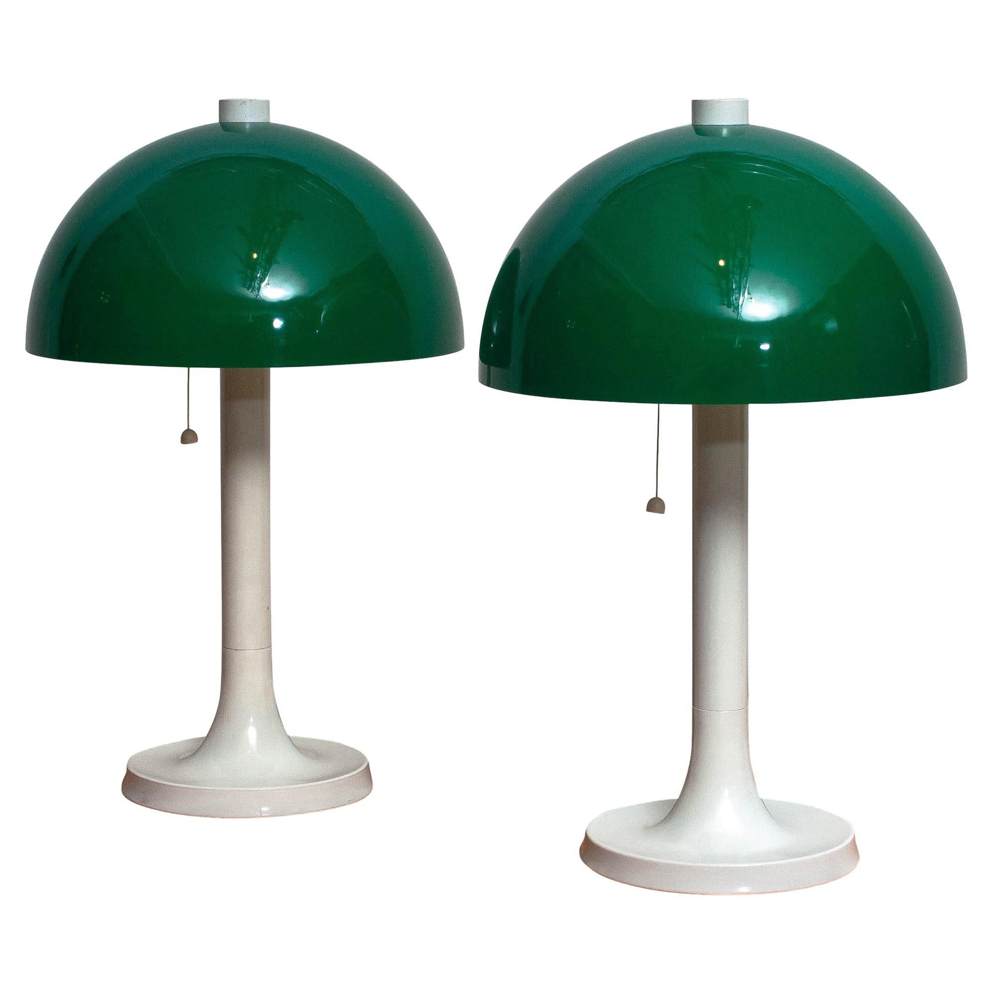 1970s, Pair of Fiberglass Table or Desk Lamps by Falkenbergs Belysning, Sweden