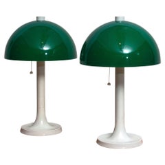 1970s, Pair of Fiberglass Table or Desk Lamps by Falkenbergs Belysning, Sweden
