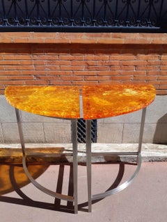 1970s Pair of Fractal Resin Consoles by Marie-Claude De Fouquières