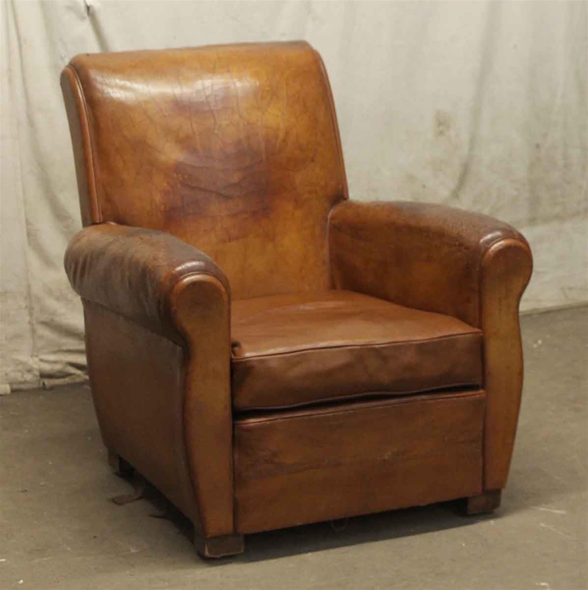 1970s Pair of French Leather Club Chairs 1