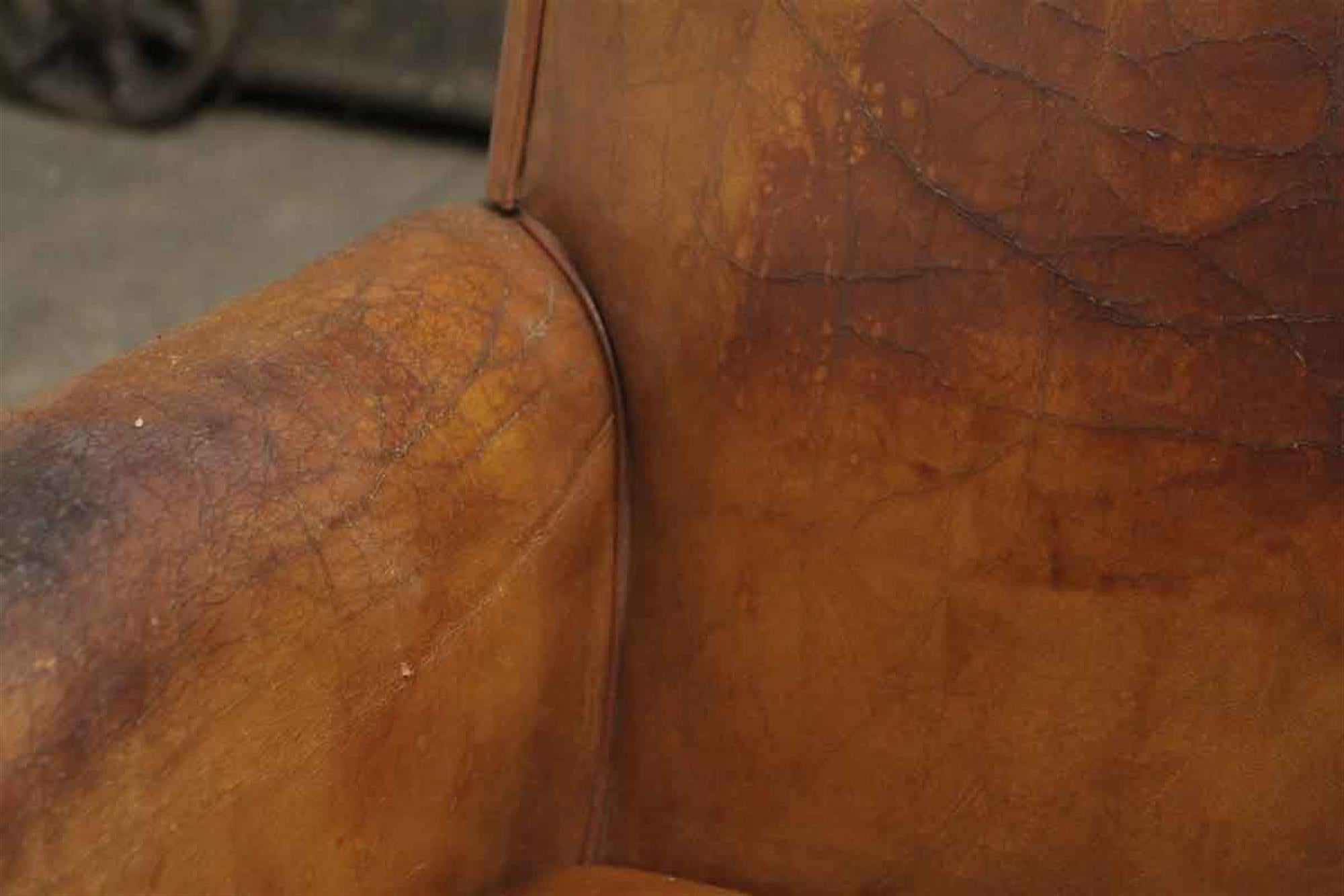 1970s Pair of French Leather Club Chairs 2