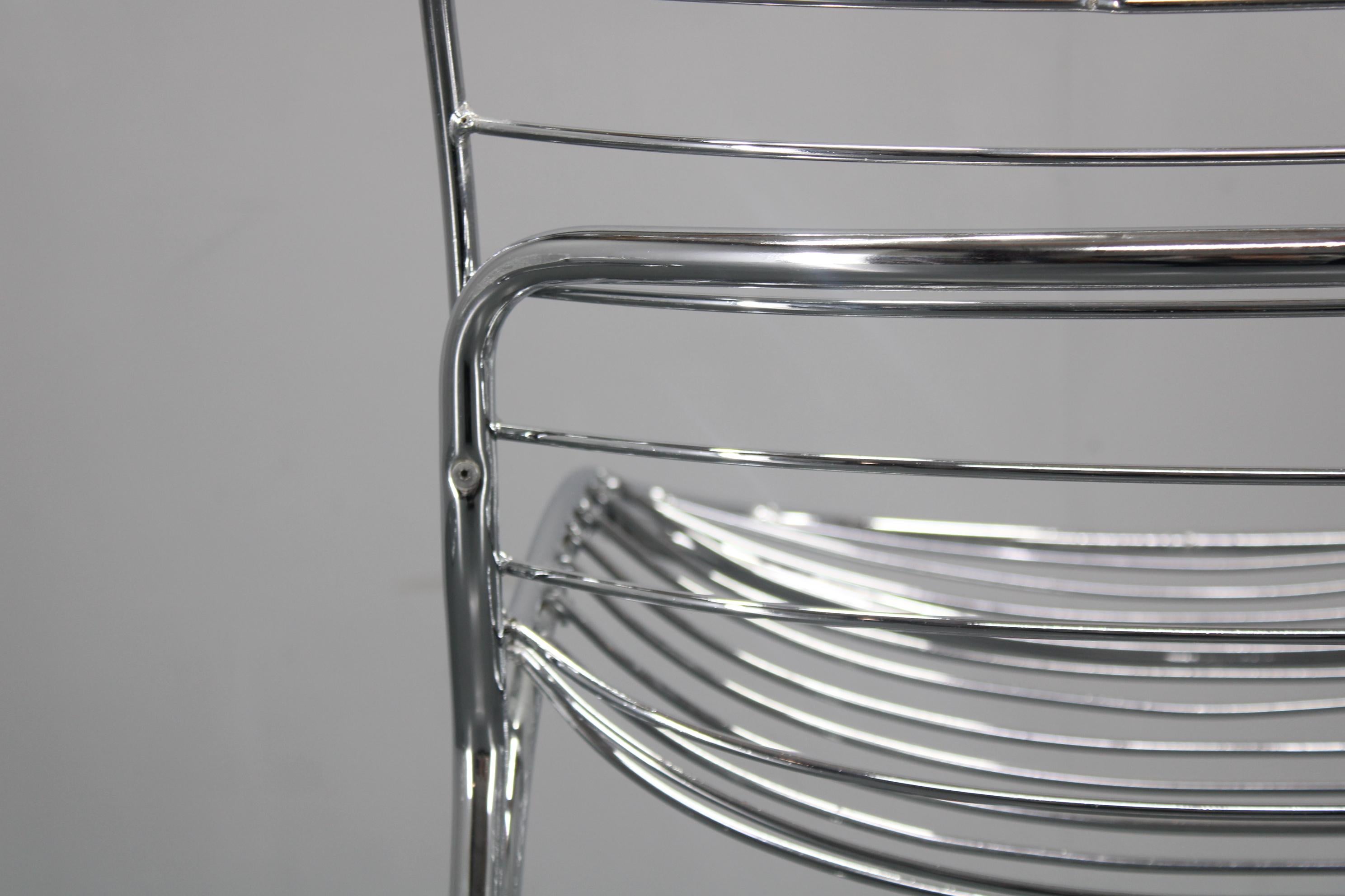 1970s Pair of Gastone Rinaldi Chromed Steel Chairs for Rima, Italy For Sale 6