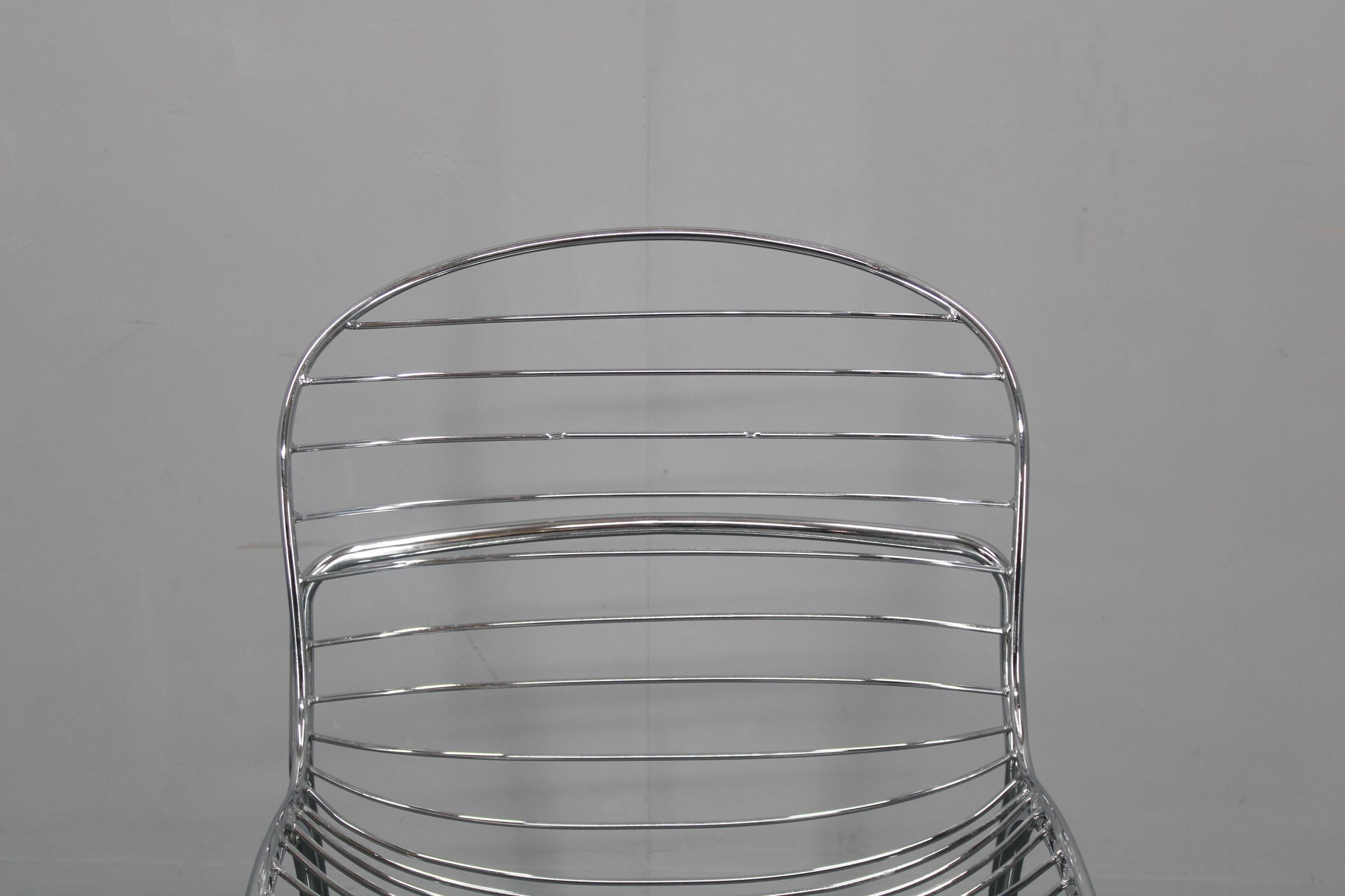 1970s Pair of Gastone Rinaldi Chromed Steel Chairs for Rima, Italy For Sale 1