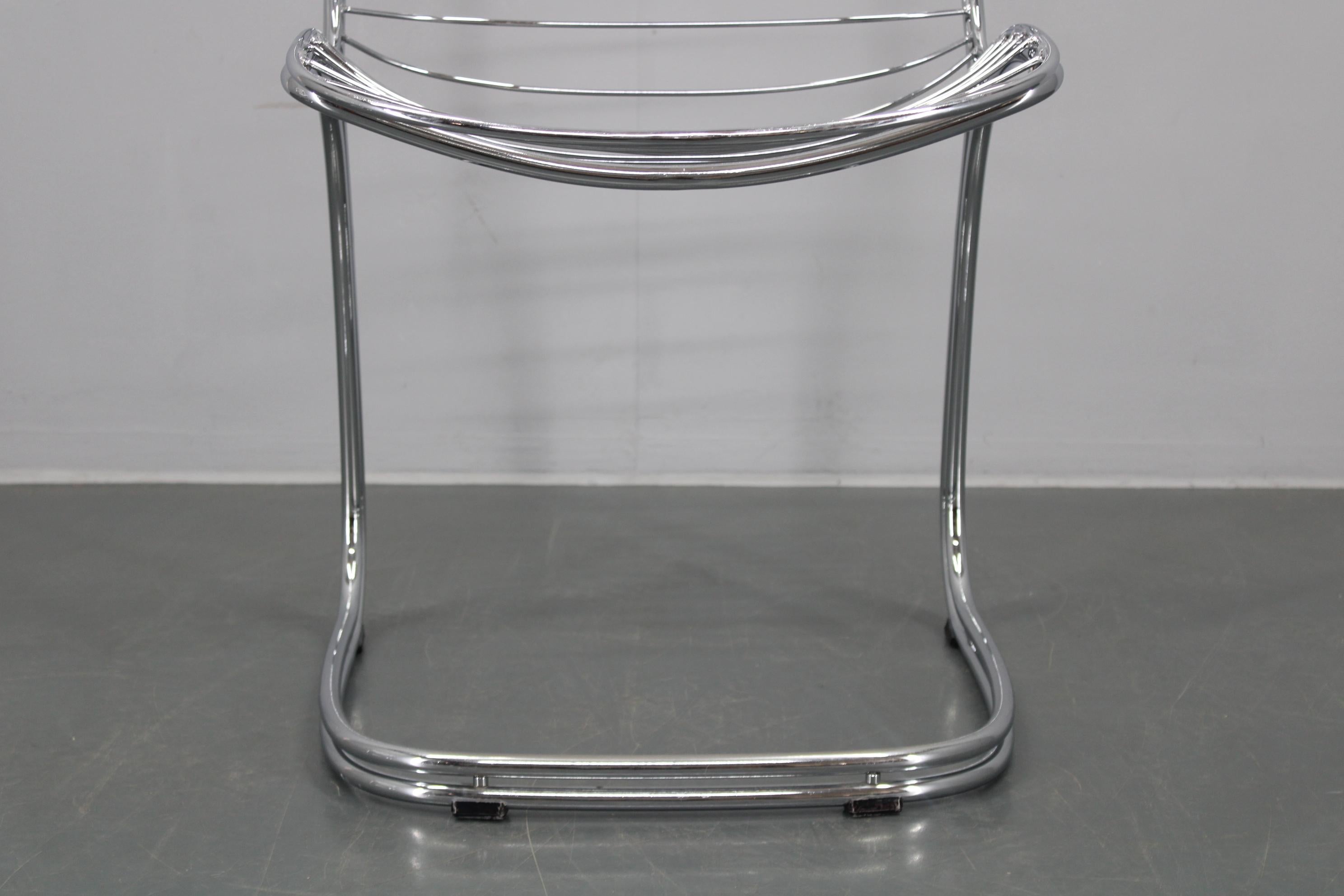 1970s Pair of Gastone Rinaldi Chromed Steel Chairs for Rima, Italy For Sale 2