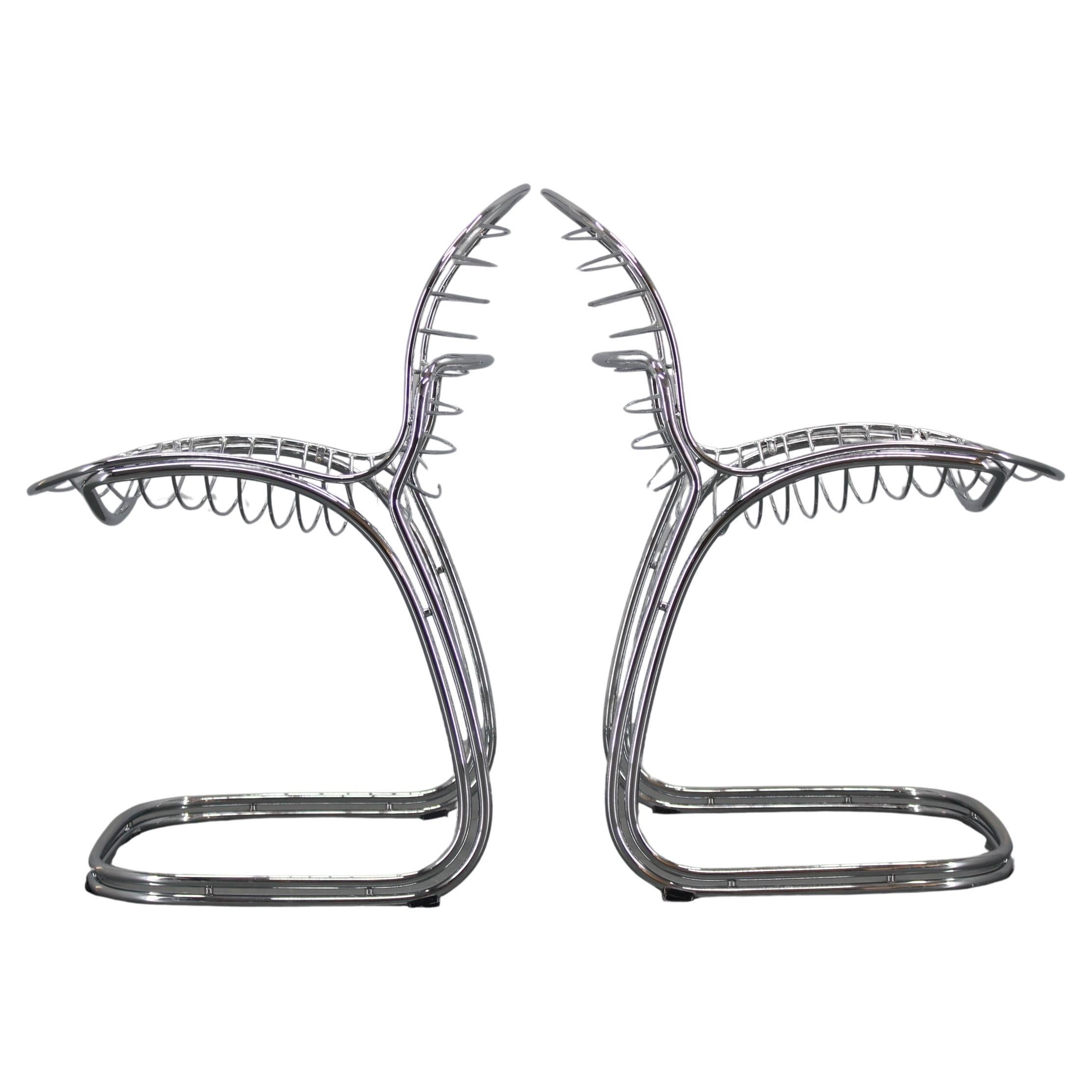 Paire de chaises Gastone Rinaldi en acier chromé des années 1970 pour Rima, Italie