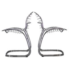 Paire de chaises Gastone Rinaldi en acier chromé des années 1970 pour Rima, Italie