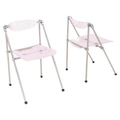1970s Pair of Giancarlo Piretti for Eda Concept Vintage Modern Folding Chairs