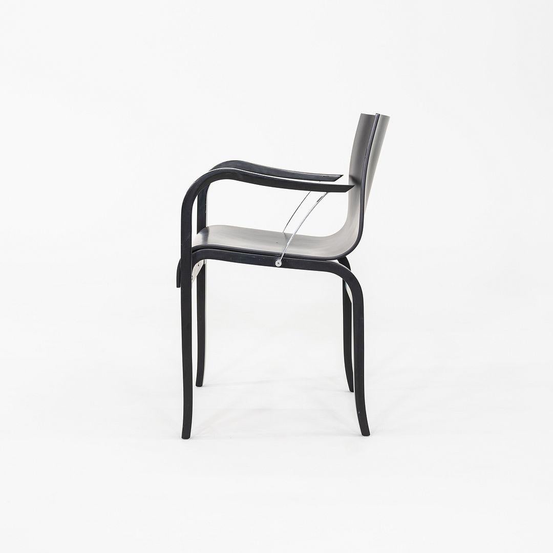 1970 Paire de chaises de salle à manger en bois ébonisé Ginotta par Enrico Franzolini en vente 3