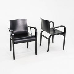 1970s Pair of Ginotta Ebonized Bentwood Dining Chairs by Enrico Franzolini