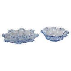 Vintage 1970s pair of Glass Bowls , Czechoslovakia