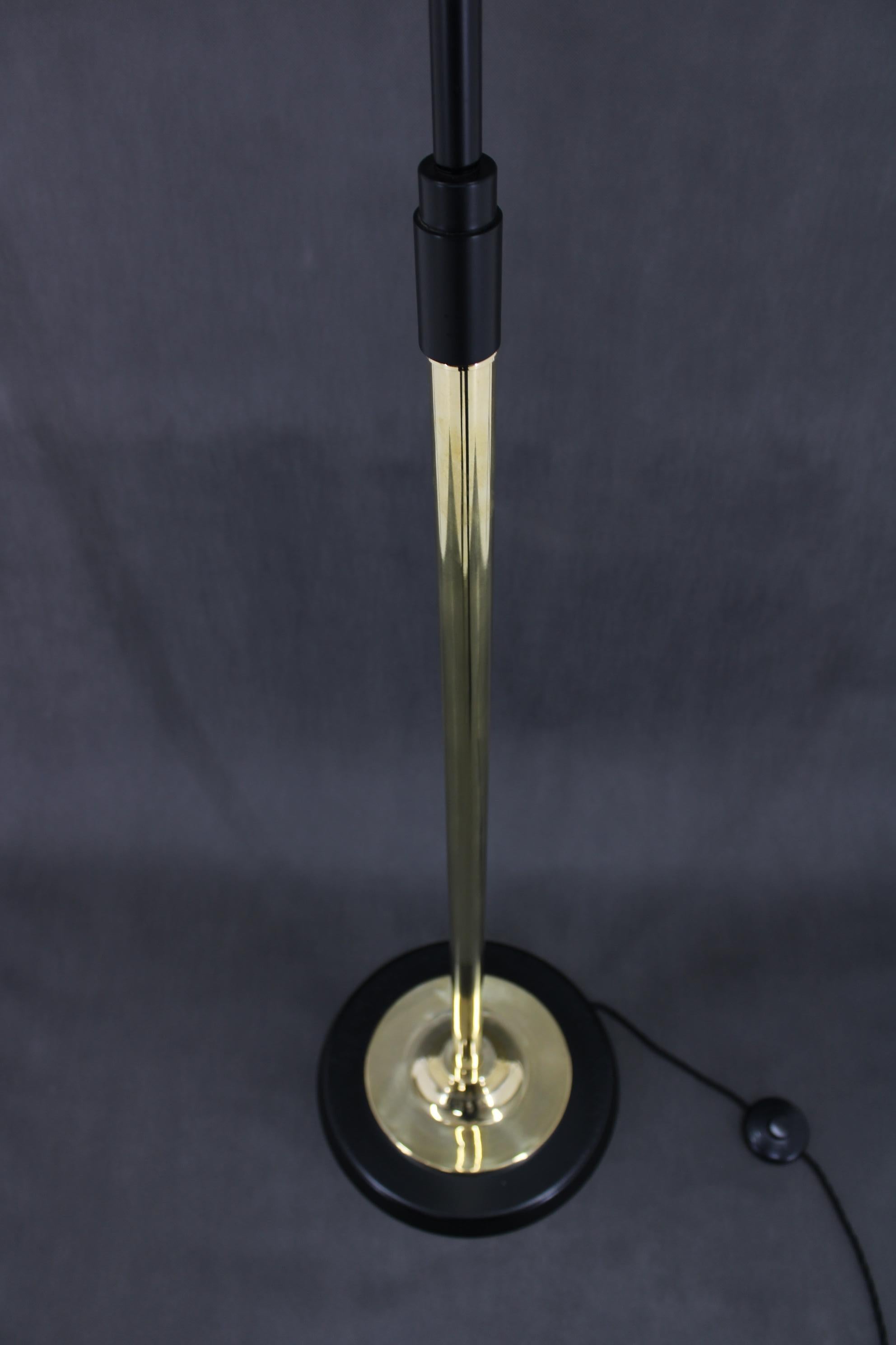 1970s Pair of Glass Brass Floor Lamps by Kamenicky Senov , Czechoslovakia For Sale 8
