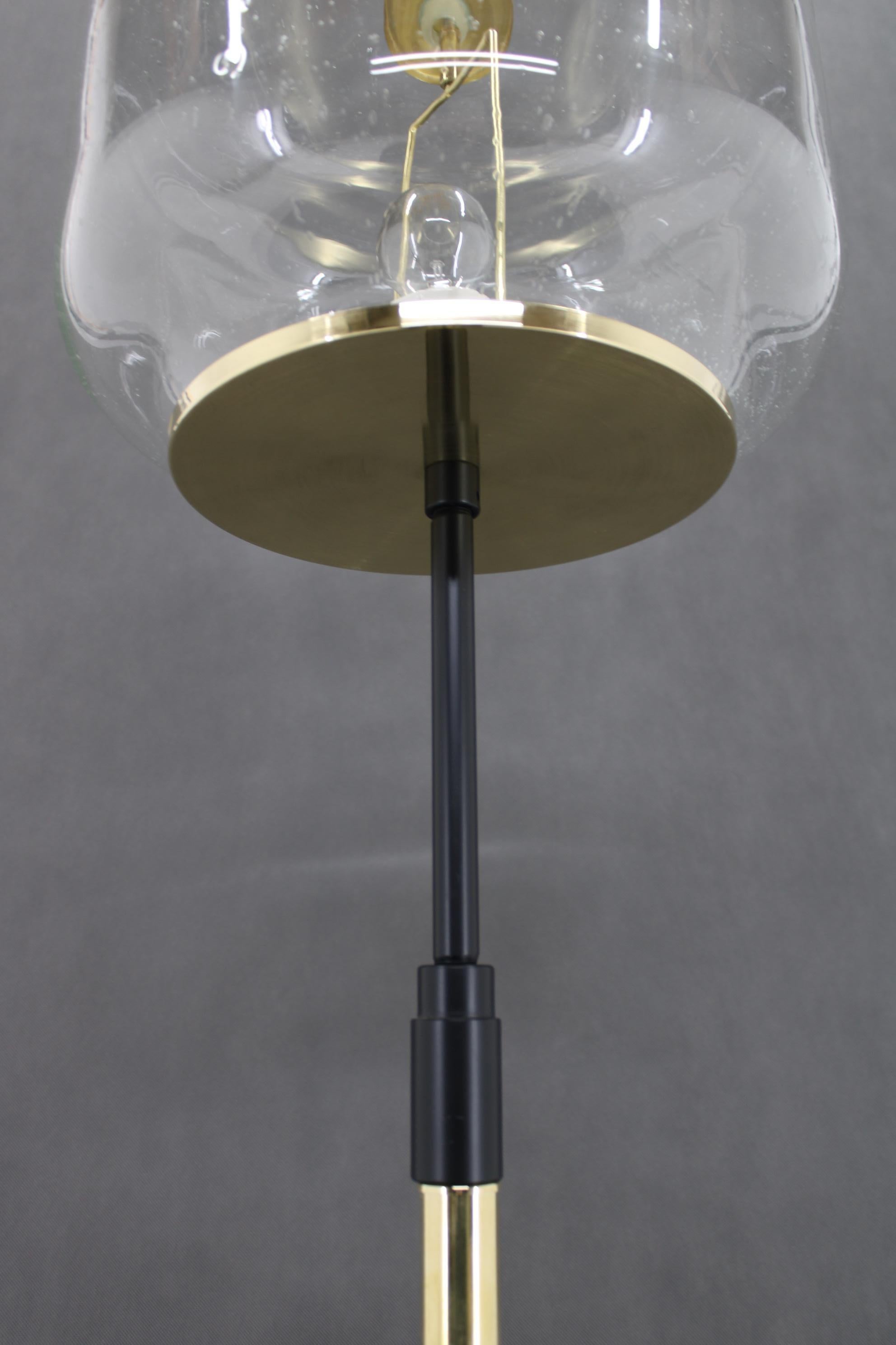 1970s Pair of Glass Brass Floor Lamps by Kamenicky Senov , Czechoslovakia For Sale 9