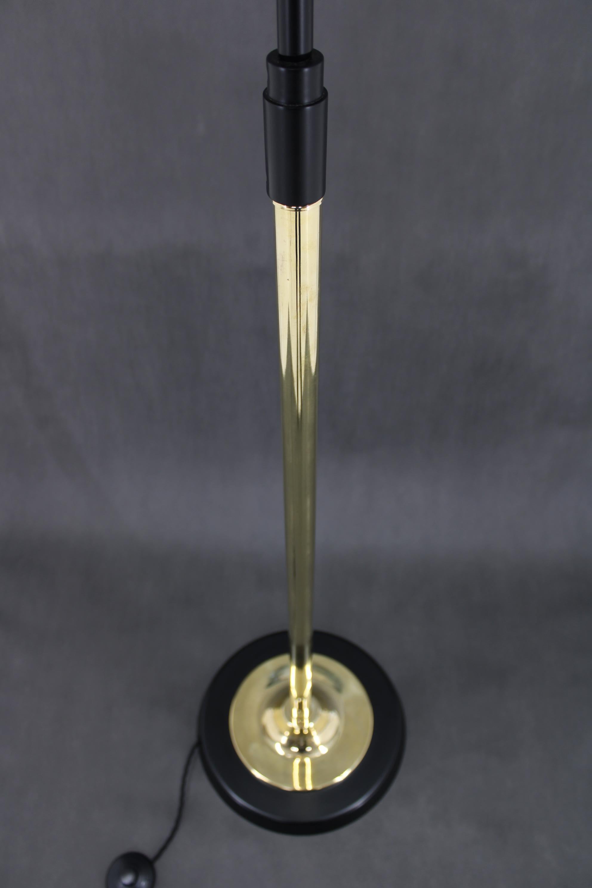 1970s Pair of Glass Brass Floor Lamps by Kamenicky Senov , Czechoslovakia For Sale 1