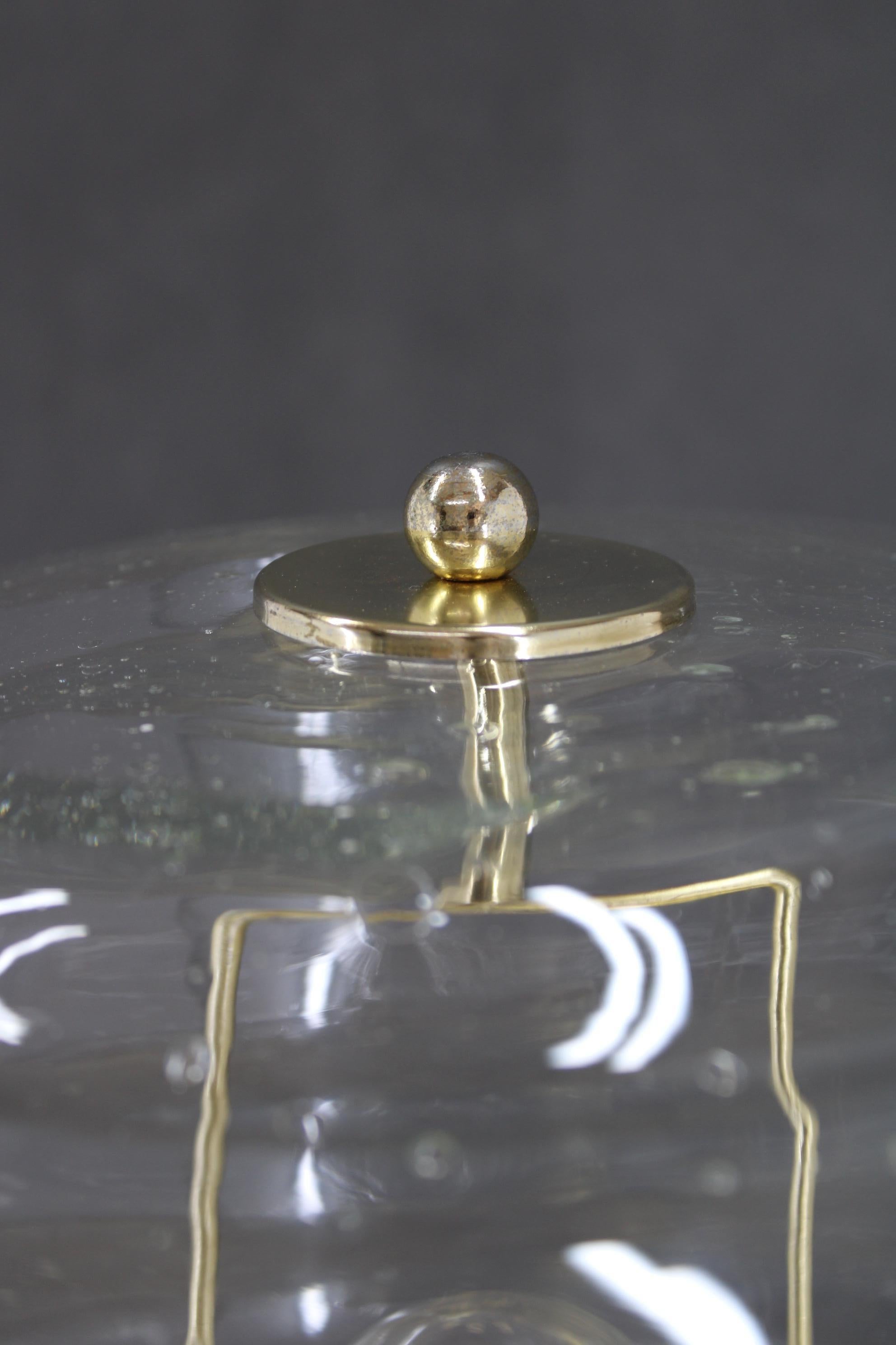 1970s Pair of Glass Brass Floor Lamps by Kamenicky Senov , Czechoslovakia For Sale 2