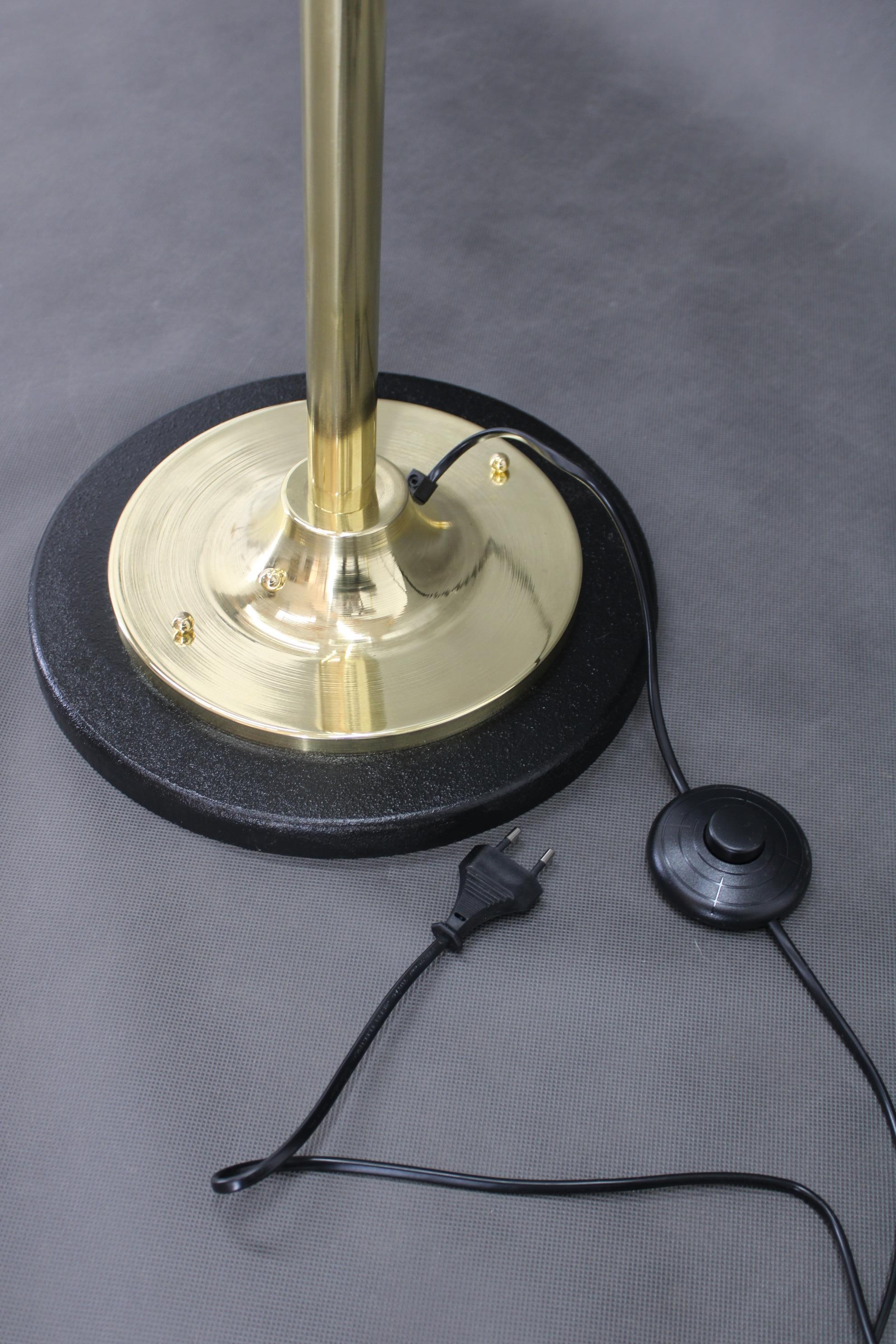1970s Pair of Glass Brass Floor Lamps by Kamenicky Senov , Czechoslovakia For Sale 3