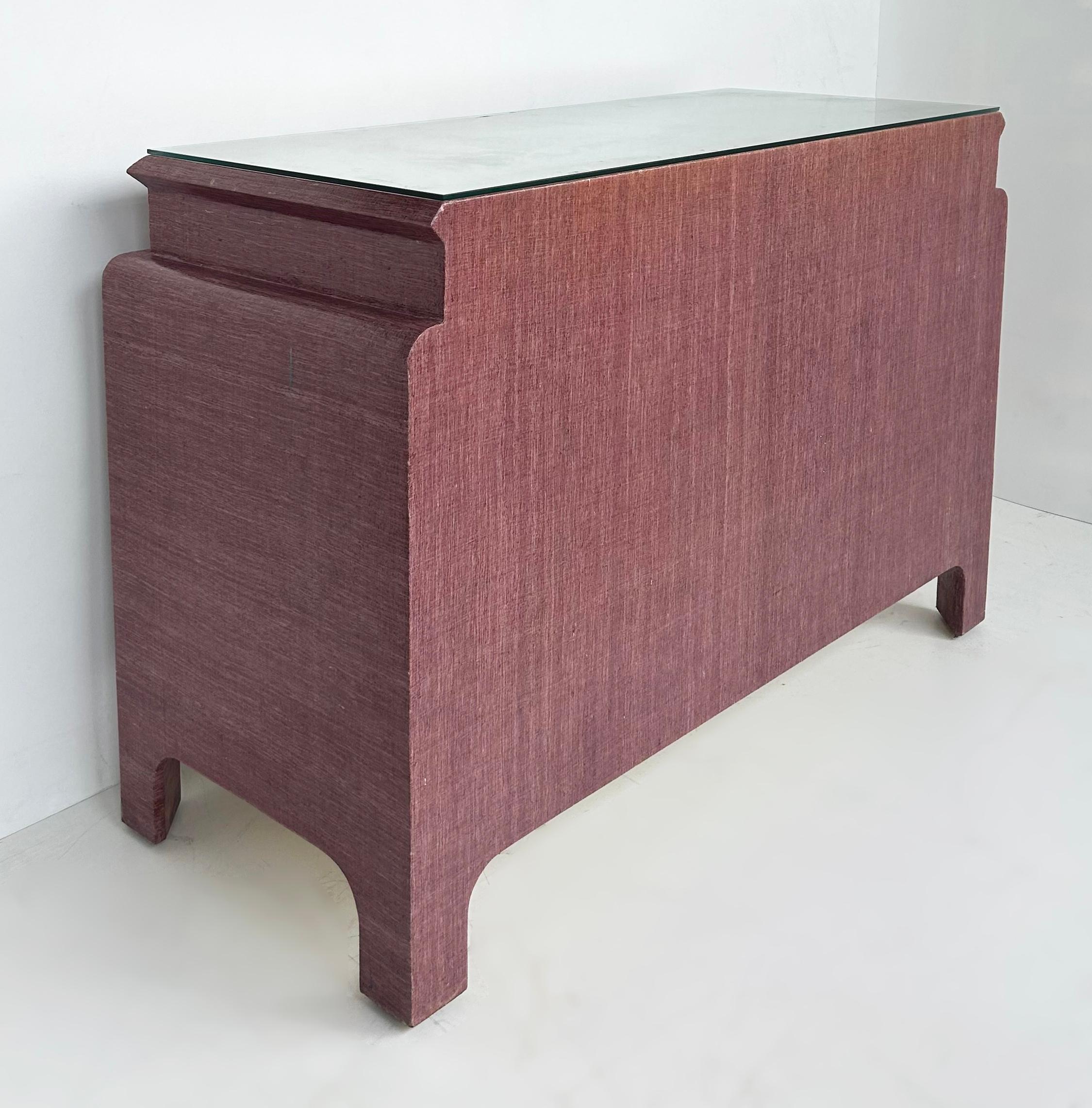 1970s Pair of Grass Cloth Clad Chests of Drawers, Harrison Van Horn For Sale 7