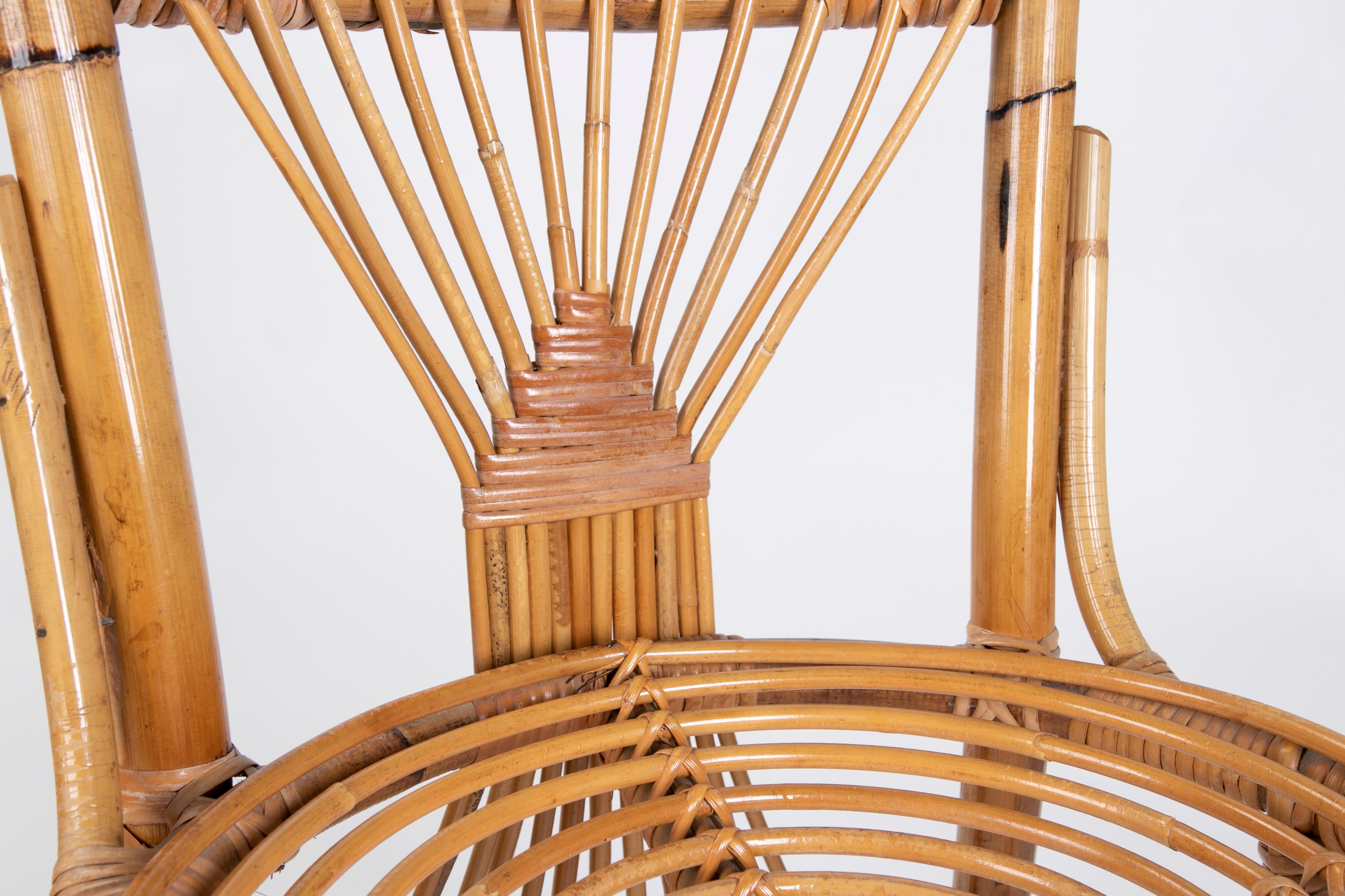 1970s Pair of Handmade Bamboo Wicker Chairs 6