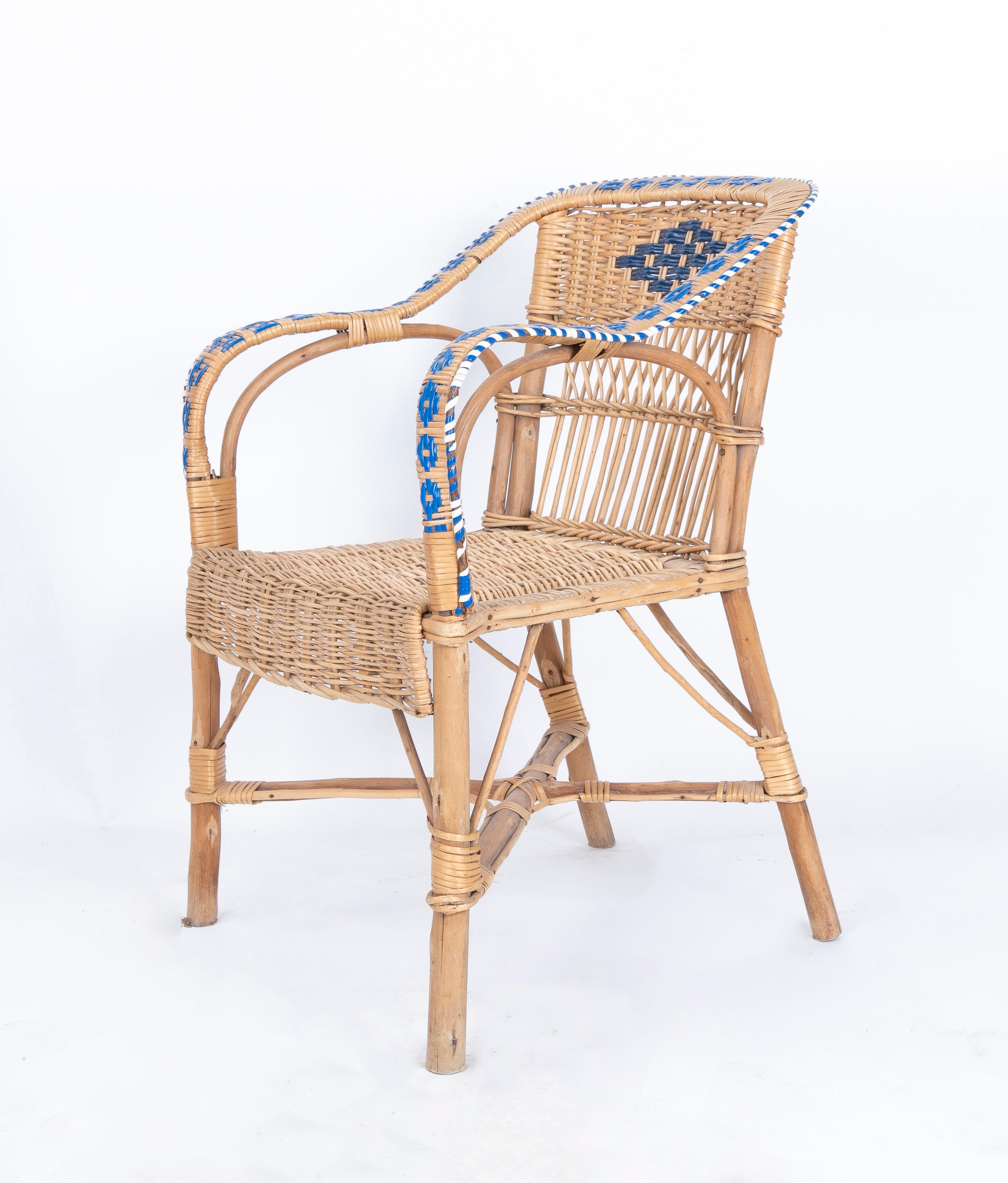 1970s Pair of Handmade Wooden and Wicker Chairs  5