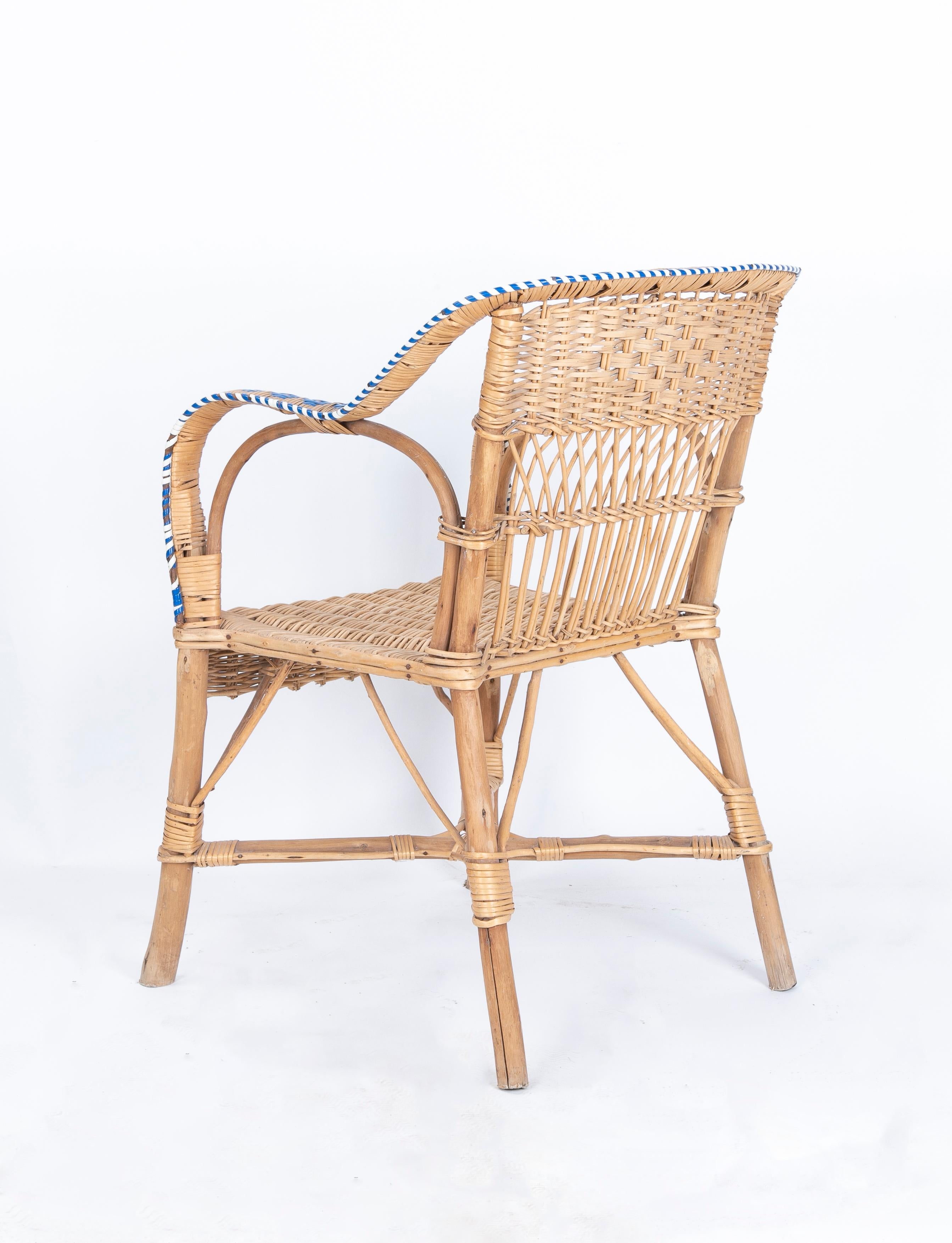 1970s Pair of Handmade Wooden and Wicker Chairs  3