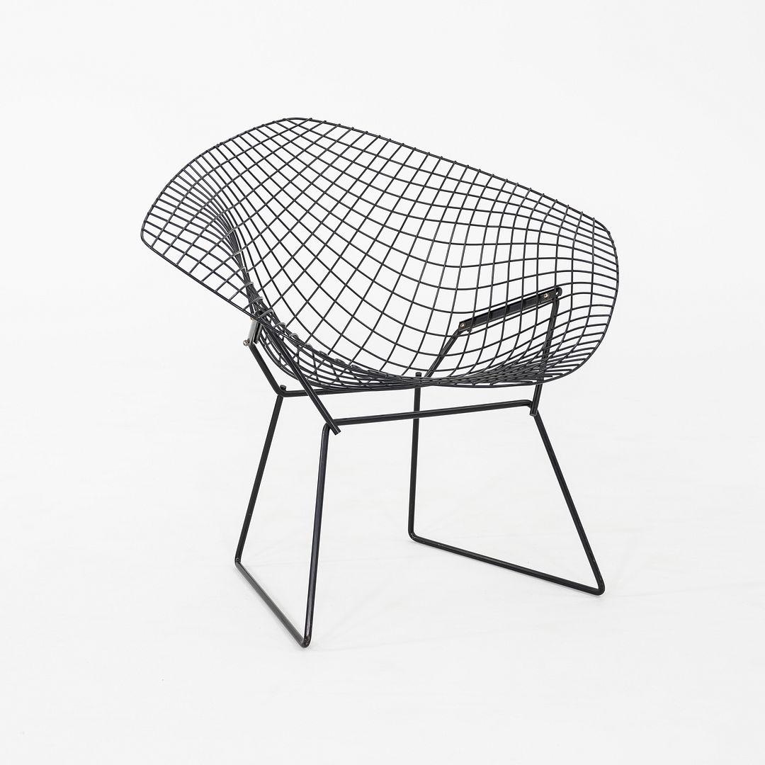 Acier 1970 Paire de chaises longues Diamond en noir de Harry Bertoia pour Knoll en vente