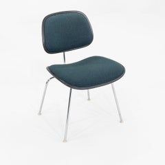 1970s Pair of Herman Miller Eames DCMU Dining Chairs with Blue Fabric Upholstery