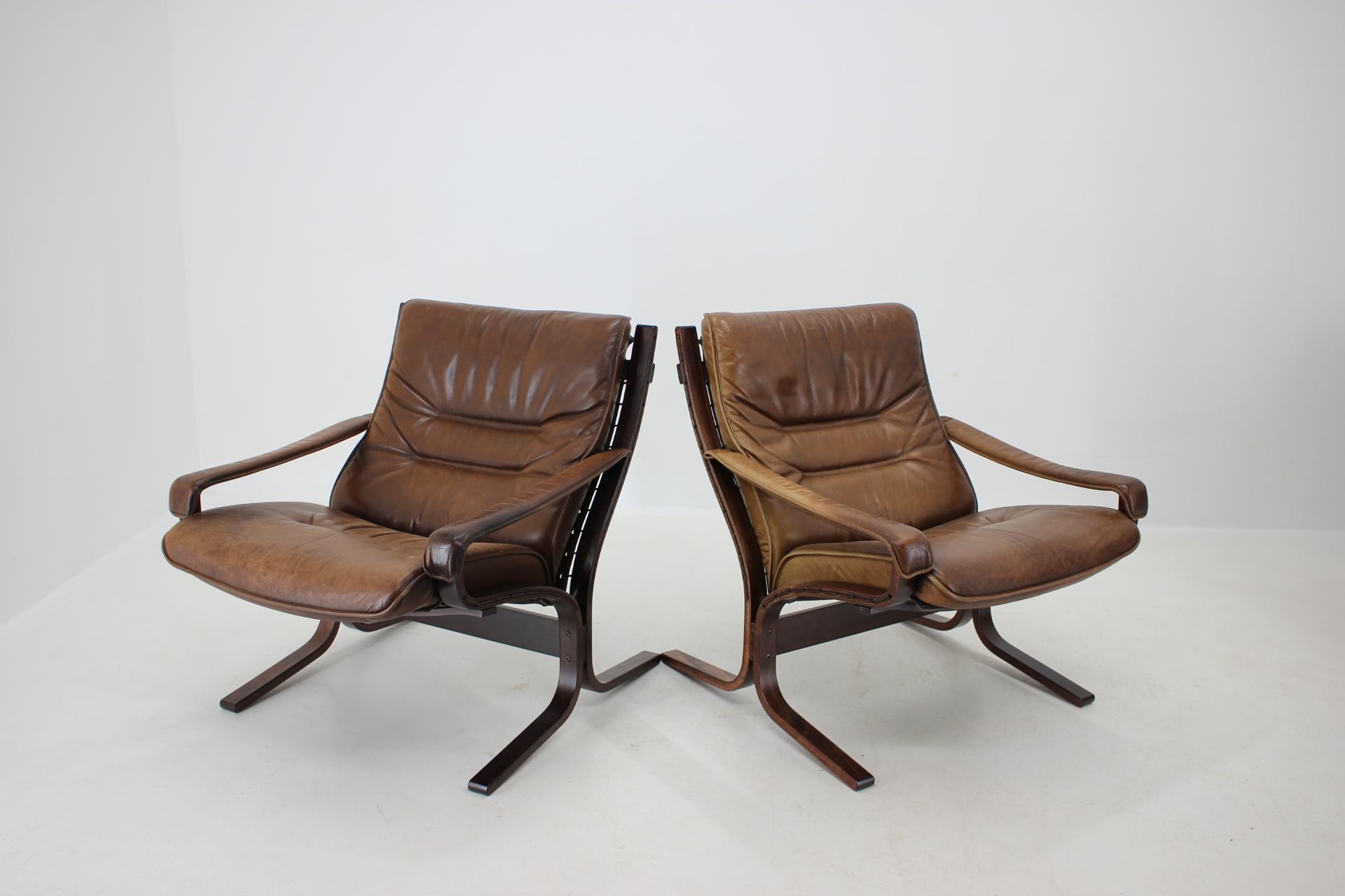Norwegian 1970s Pair of Ingmar Relling Siesta Chairs for Westnofa, Norway