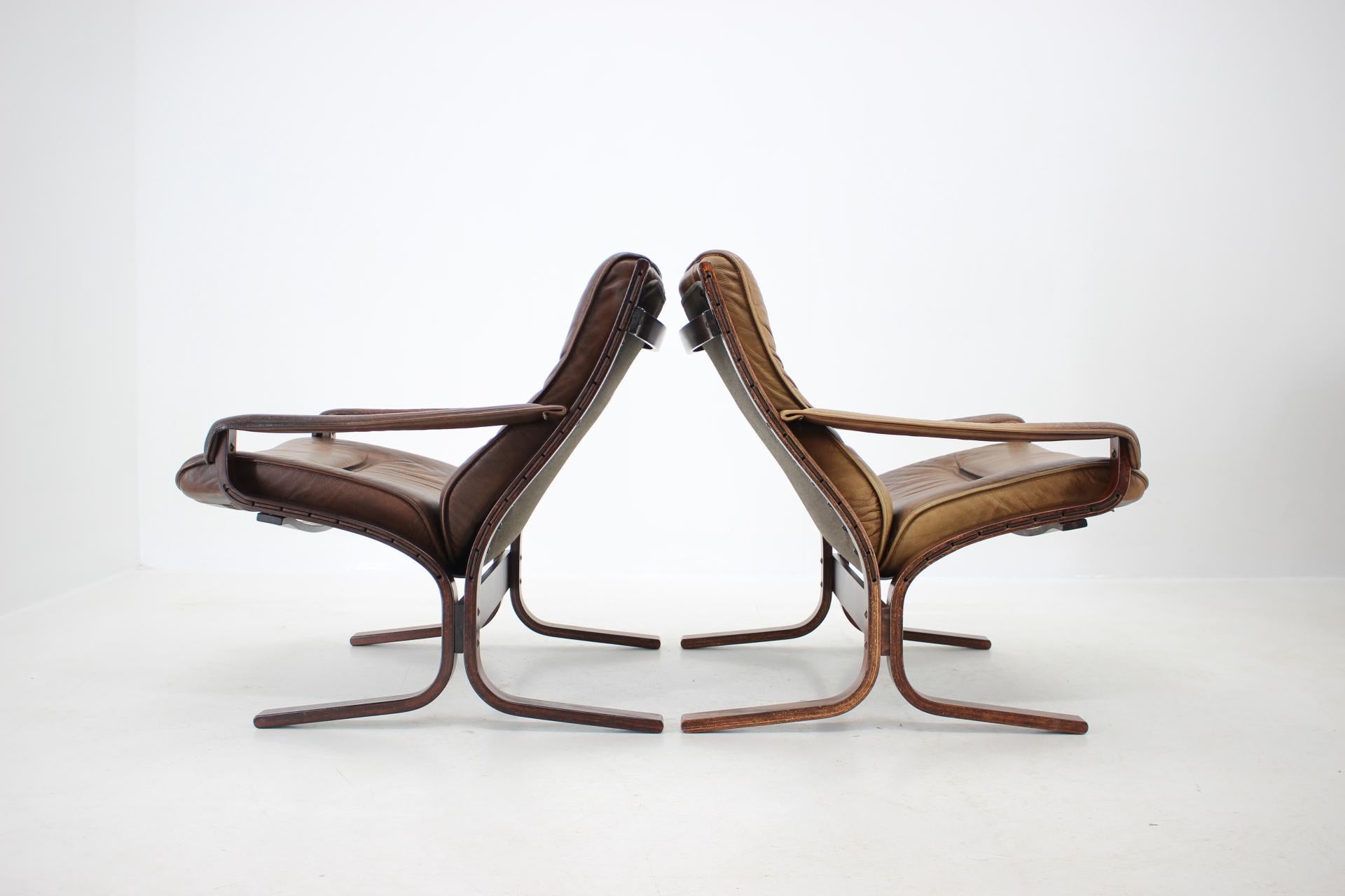Late 20th Century 1970s Pair of Ingmar Relling Siesta Chairs for Westnofa, Norway