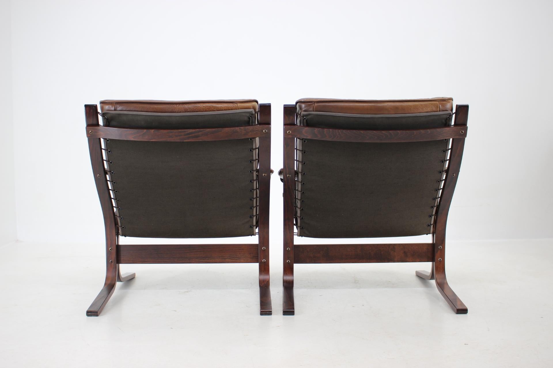 1970s Pair of Ingmar Relling Siesta Chairs for Westnofa, Norway 1