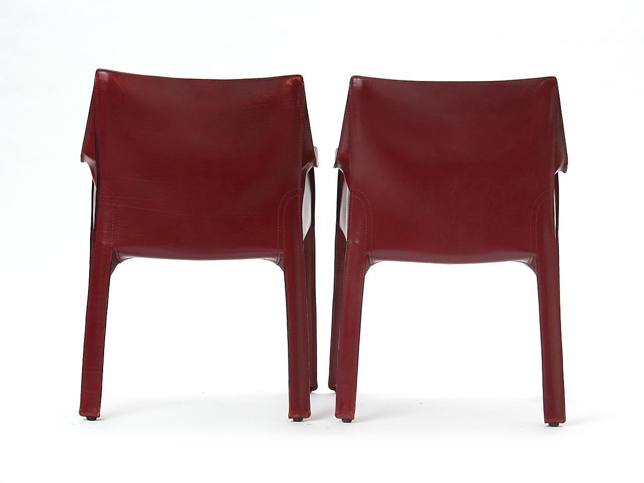Late 20th Century 1970s Pair of Italian Cab Armchairs by Mario Bellini for Cassina