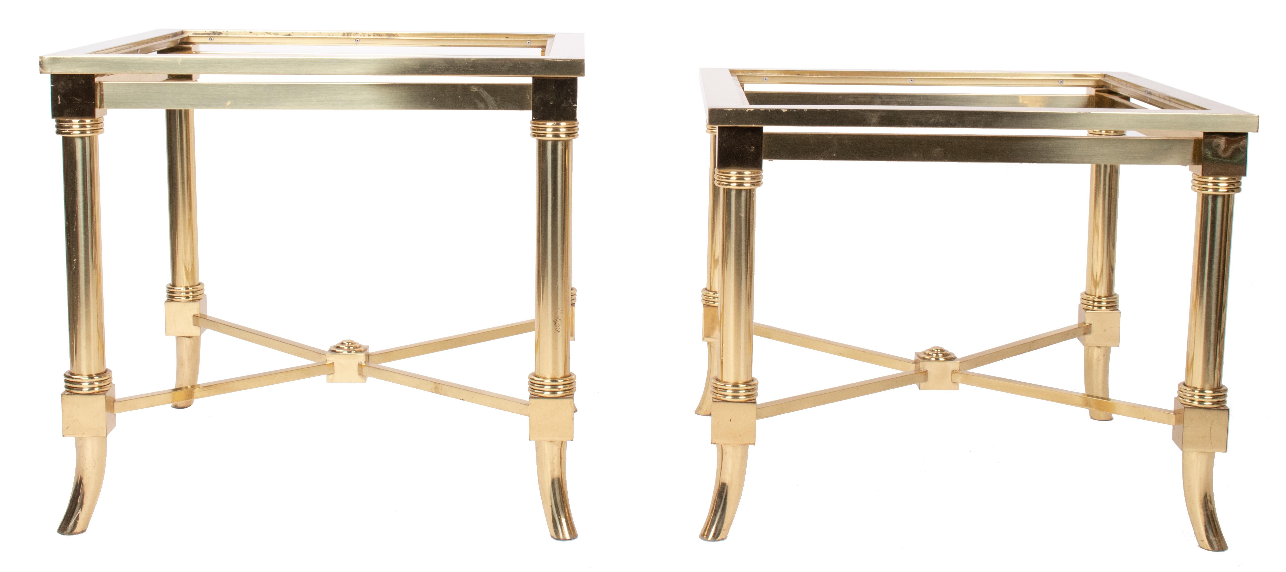 20th Century 1970s Pair of Italian Designed Brass Side Tables For Sale