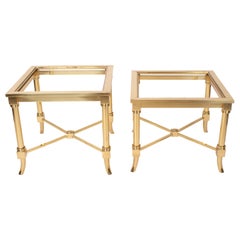 Retro 1970s Pair of Italian Designed Brass Side Tables