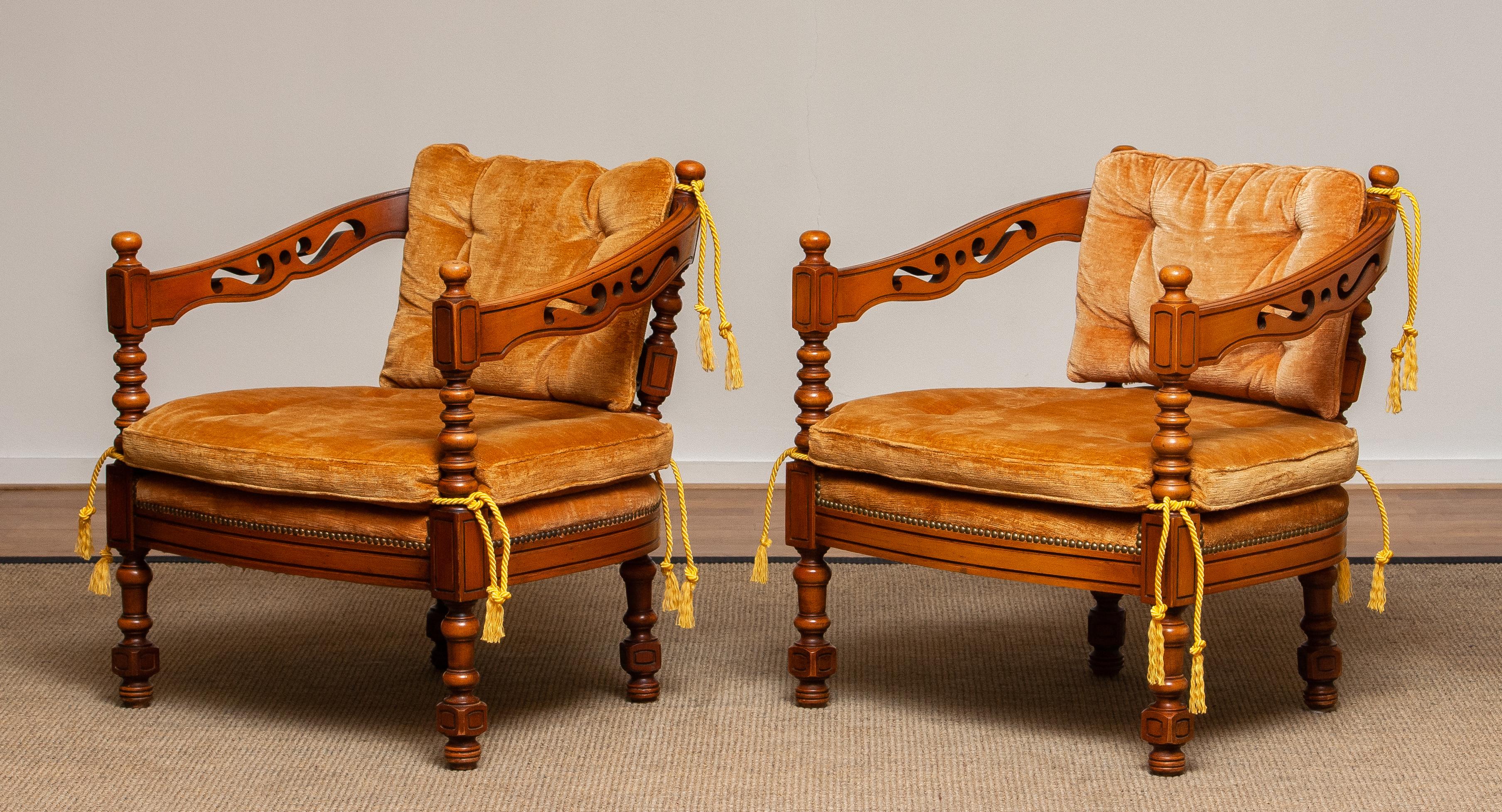 1970's, Pair of Italian Giorgetti Arm / Lounge Chairs of the Gallery Collection 4