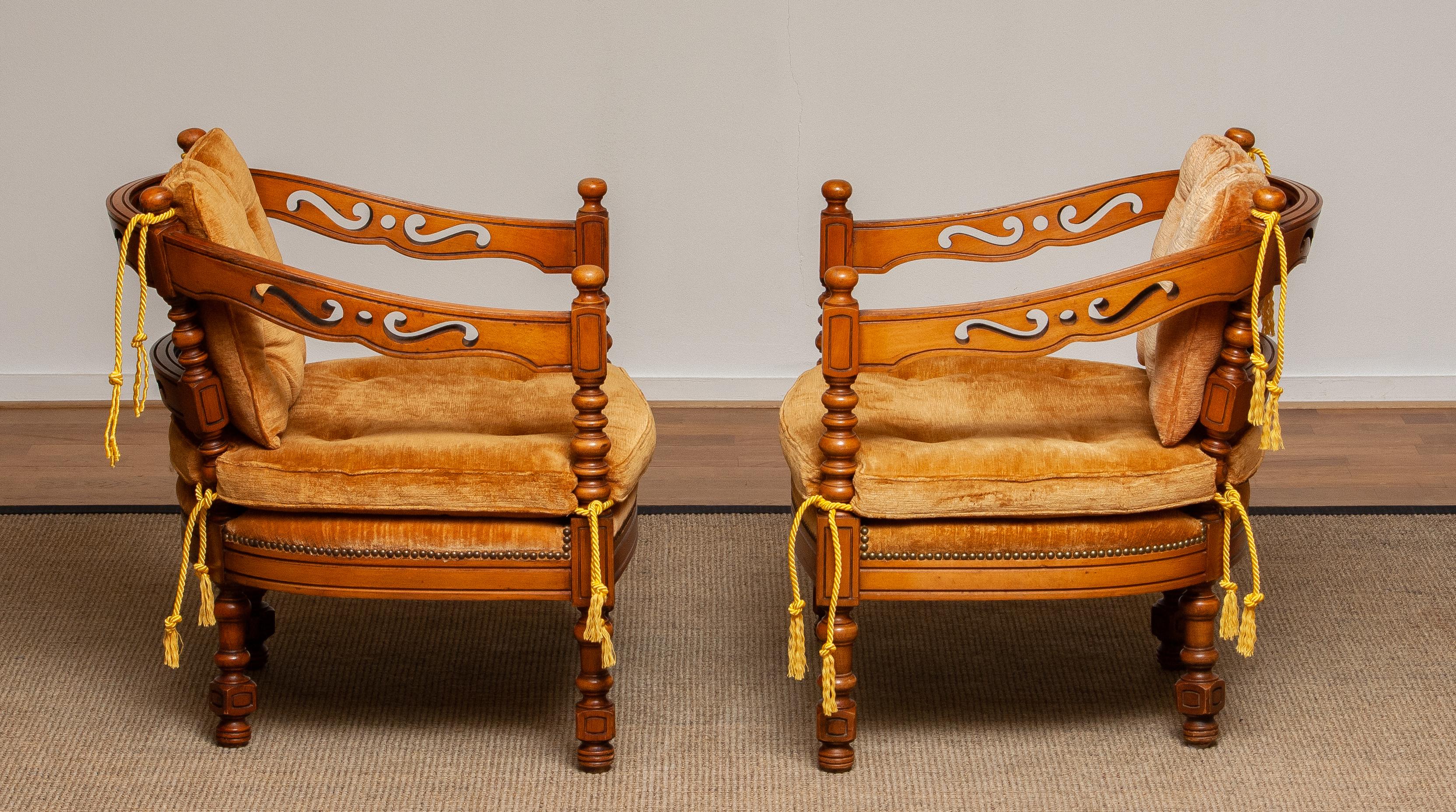 1970s, Pair of Italian Giorgetti Arm Lounge Chairs of the Gallery Collection 5