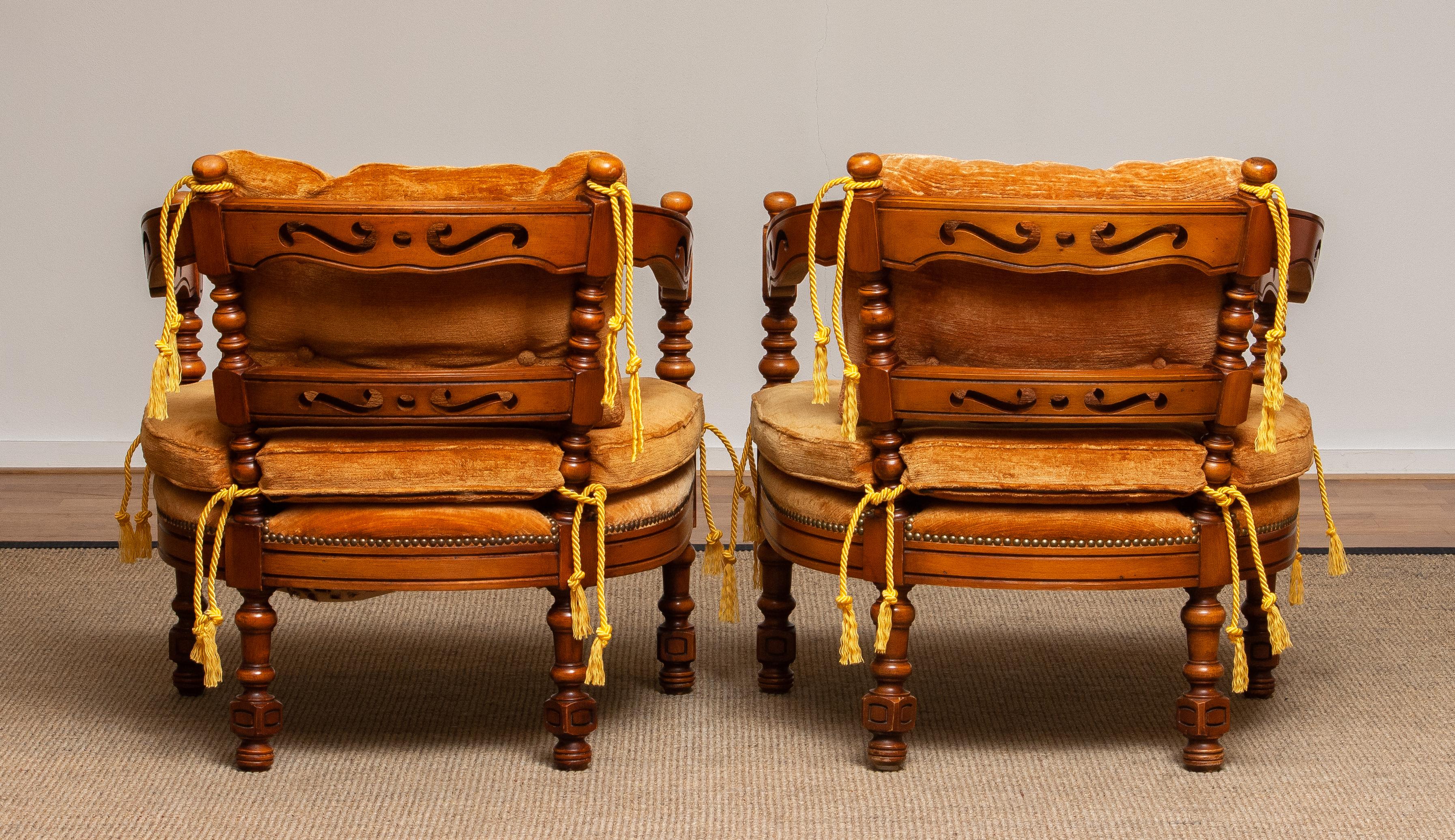 1970's, Pair of Italian Giorgetti Arm / Lounge Chairs of the Gallery Collection 6