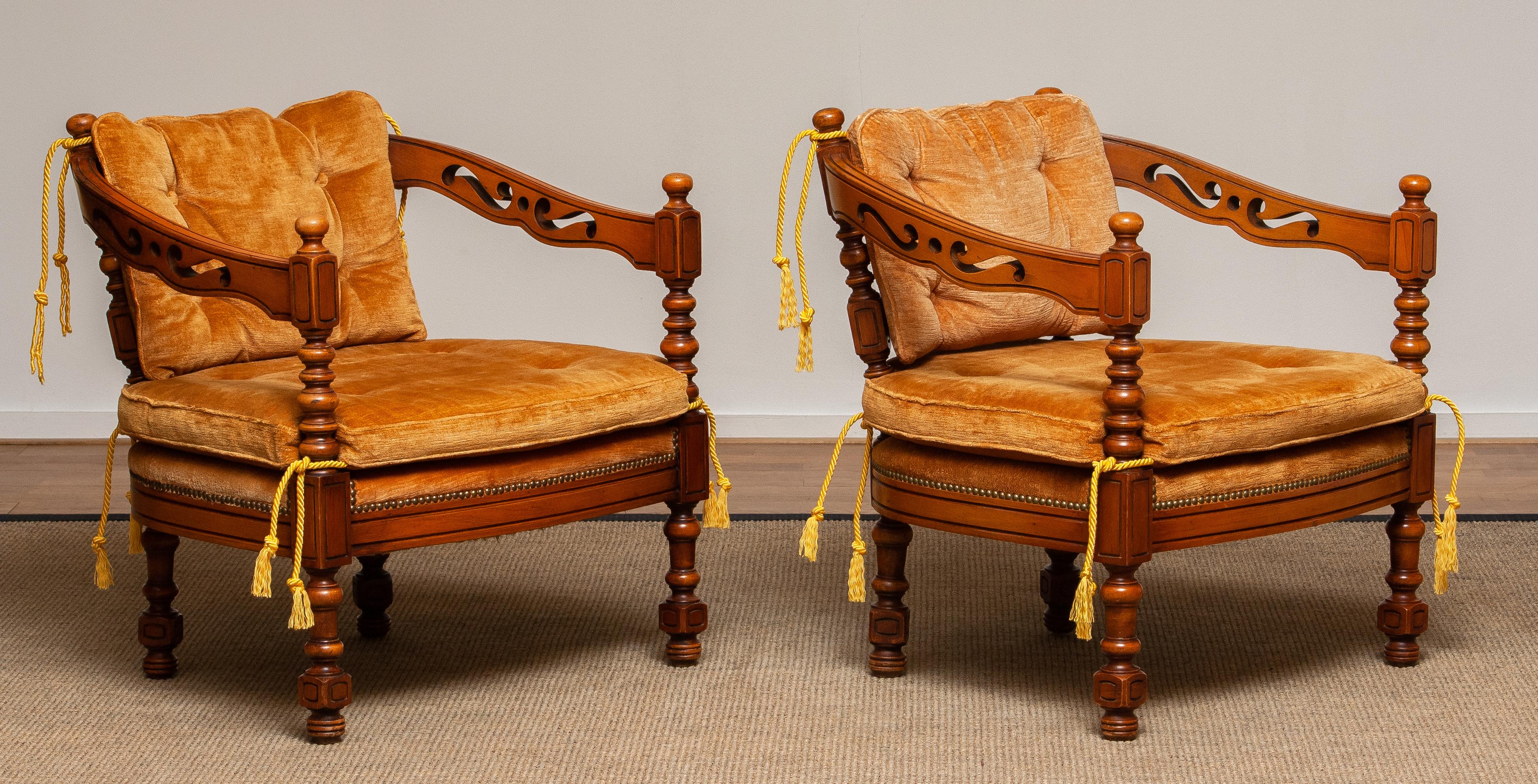 1970's, Pair of Italian Giorgetti Arm / Lounge Chairs of the Gallery Collection 3