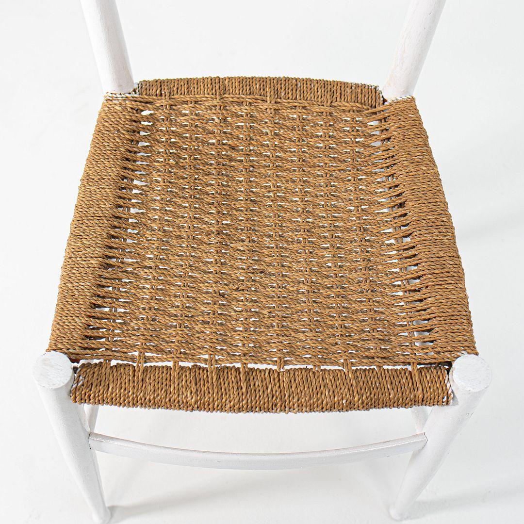 1970s Pair of Italian Ladder back White Chairs in the style of Gio Ponti For Sale 6