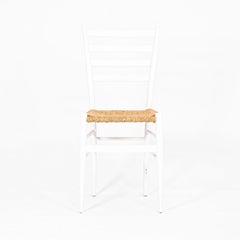 1970s Pair of Italian Ladder back White Chairs in the style of Gio Ponti