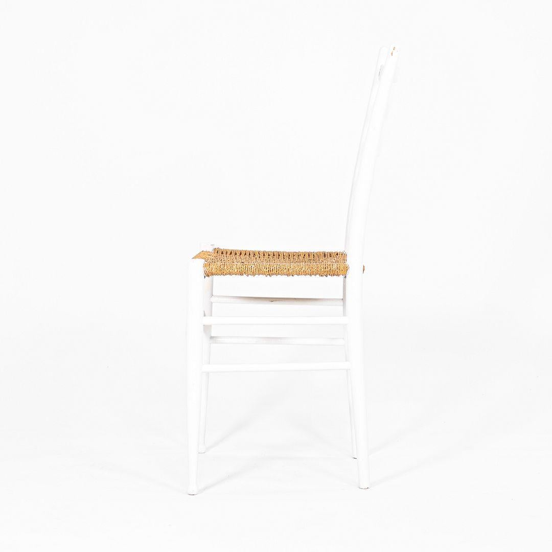 Modern 1970s Pair of Italian Ladder back White Chairs in the style of Gio Ponti For Sale