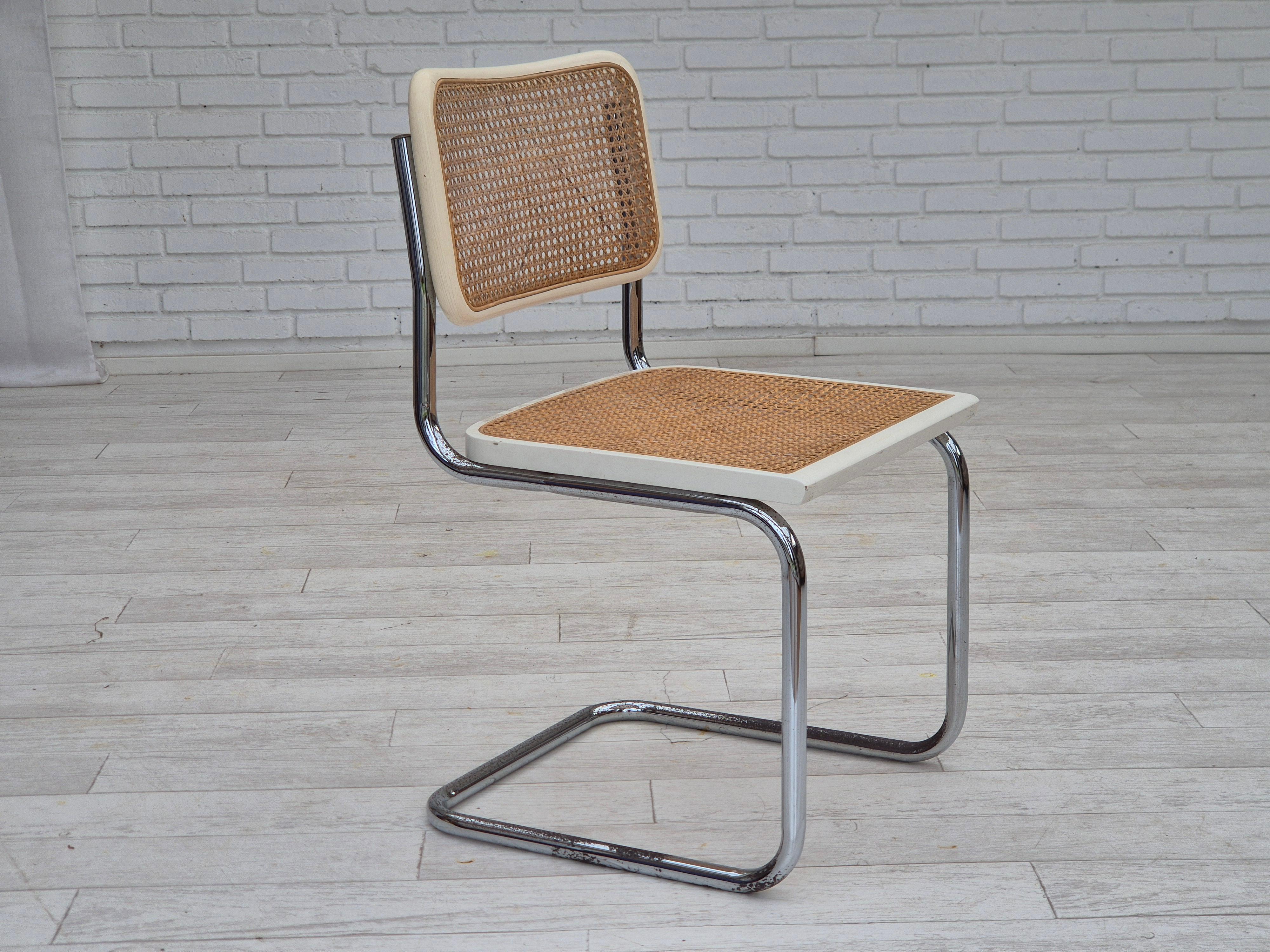 Steel 1970s, pair of Italian vintage chairs, Bauhaus style, original condition. For Sale