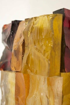 Par de apliques de Jean Simon de los años 70 con labret y mosaico de cristales de colores