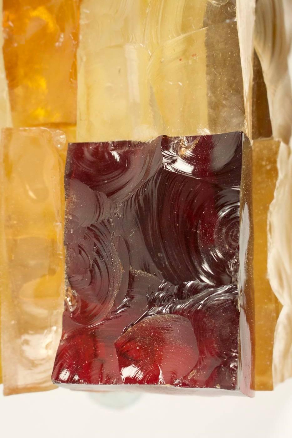 paire d'appliques en verre coloré Jean Simon Labret:: 1970 Bon état à Saint-Ouen, FR
