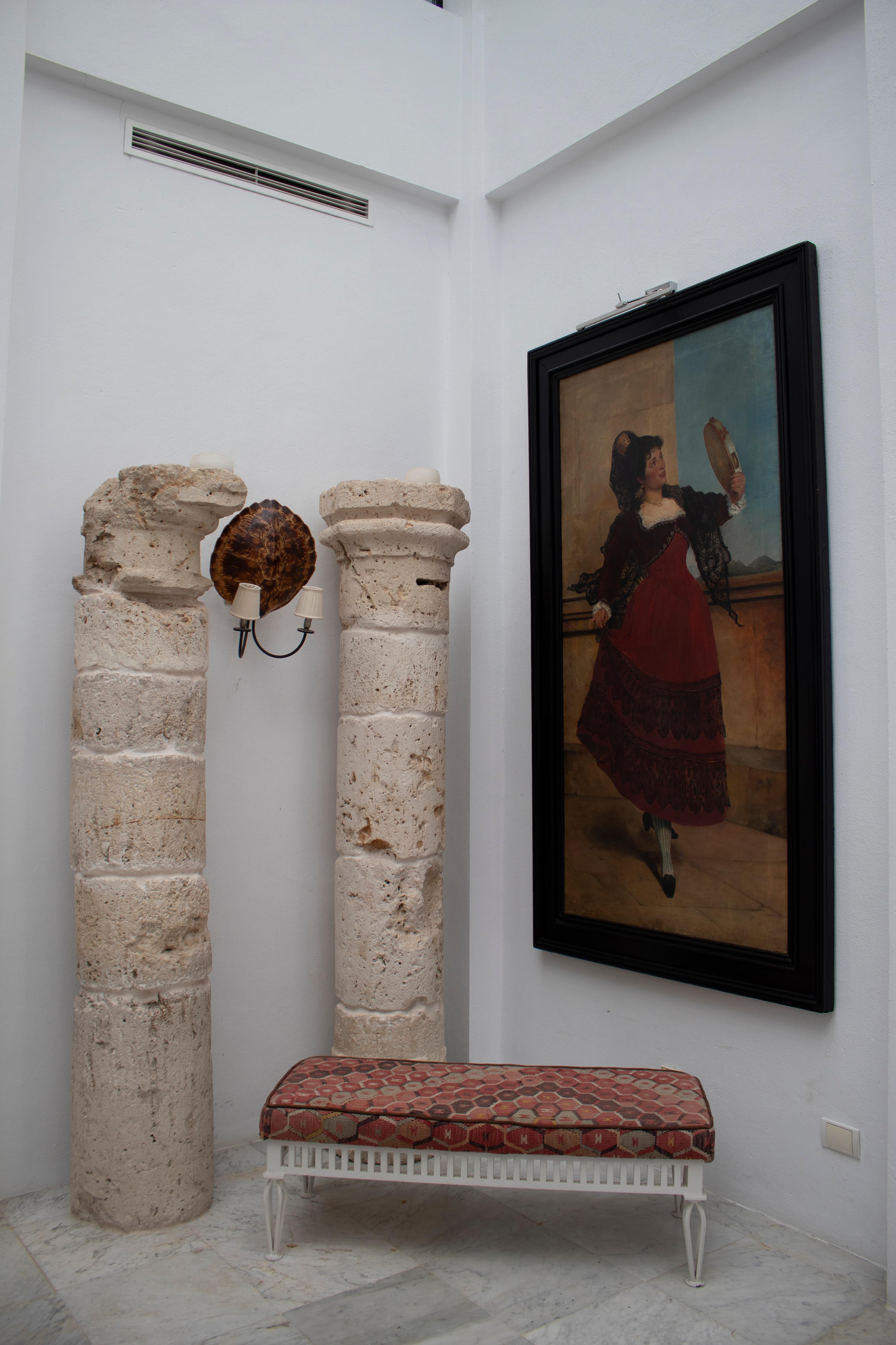 1970s Pair of Kilim Upholstered Iron Benches 9