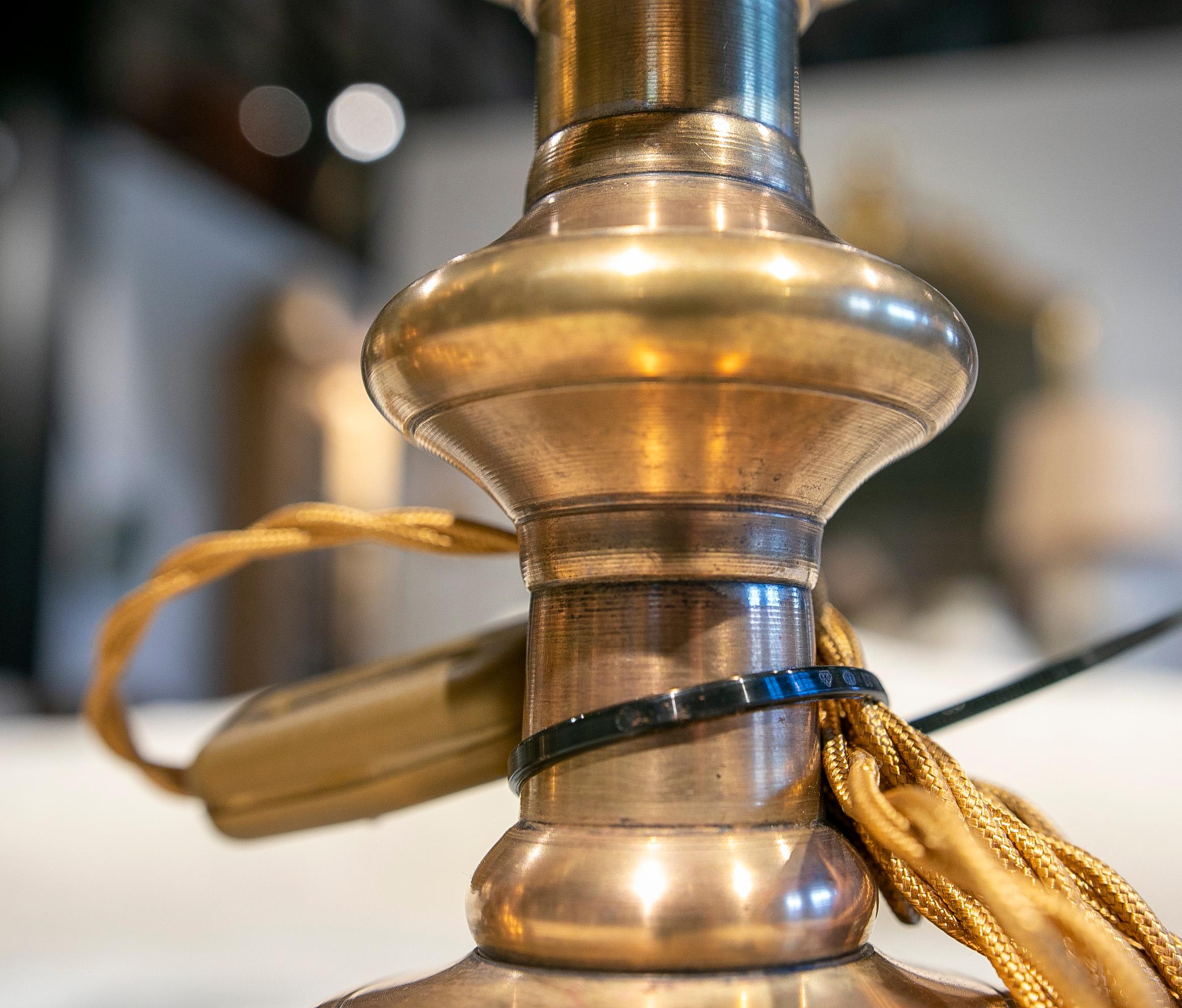 19th Century Pair of Lamps Made with Two Bronze Candlesticks  6