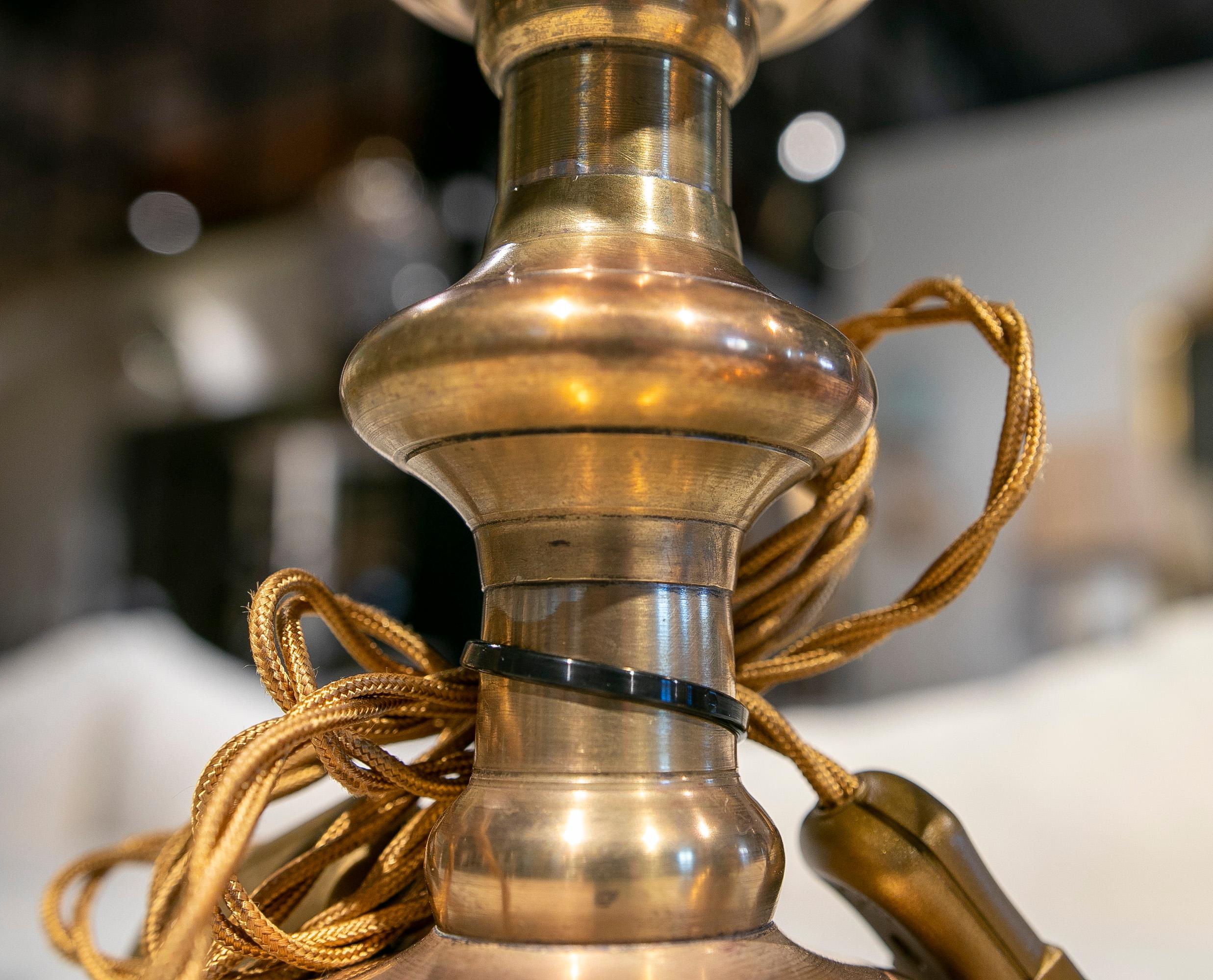 19th Century Pair of Lamps Made with Two Bronze Candlesticks  7